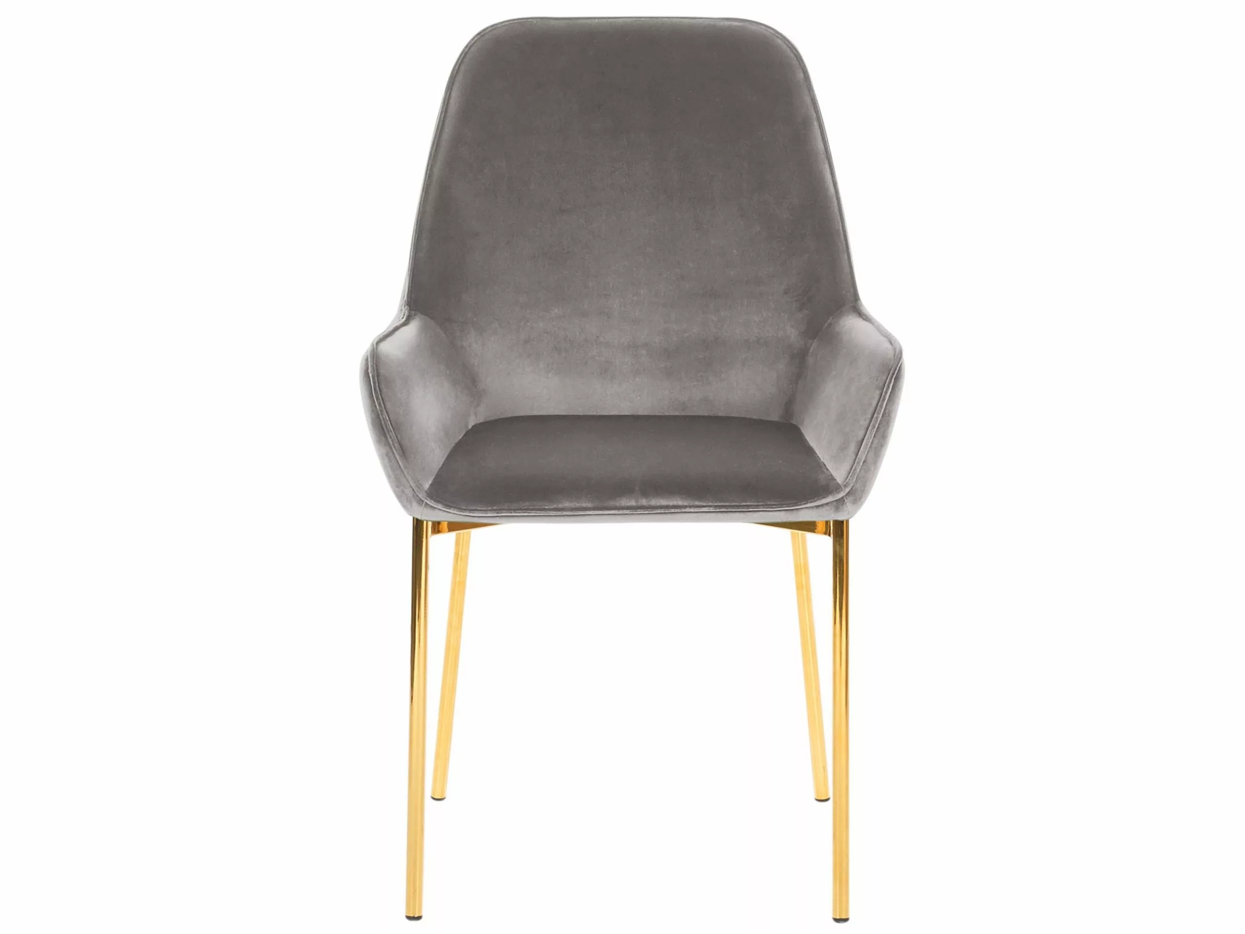 Beliani Eetkamerstoel Set Van 2 Fluweel Grijs LOVERNA - Afbeelding 5