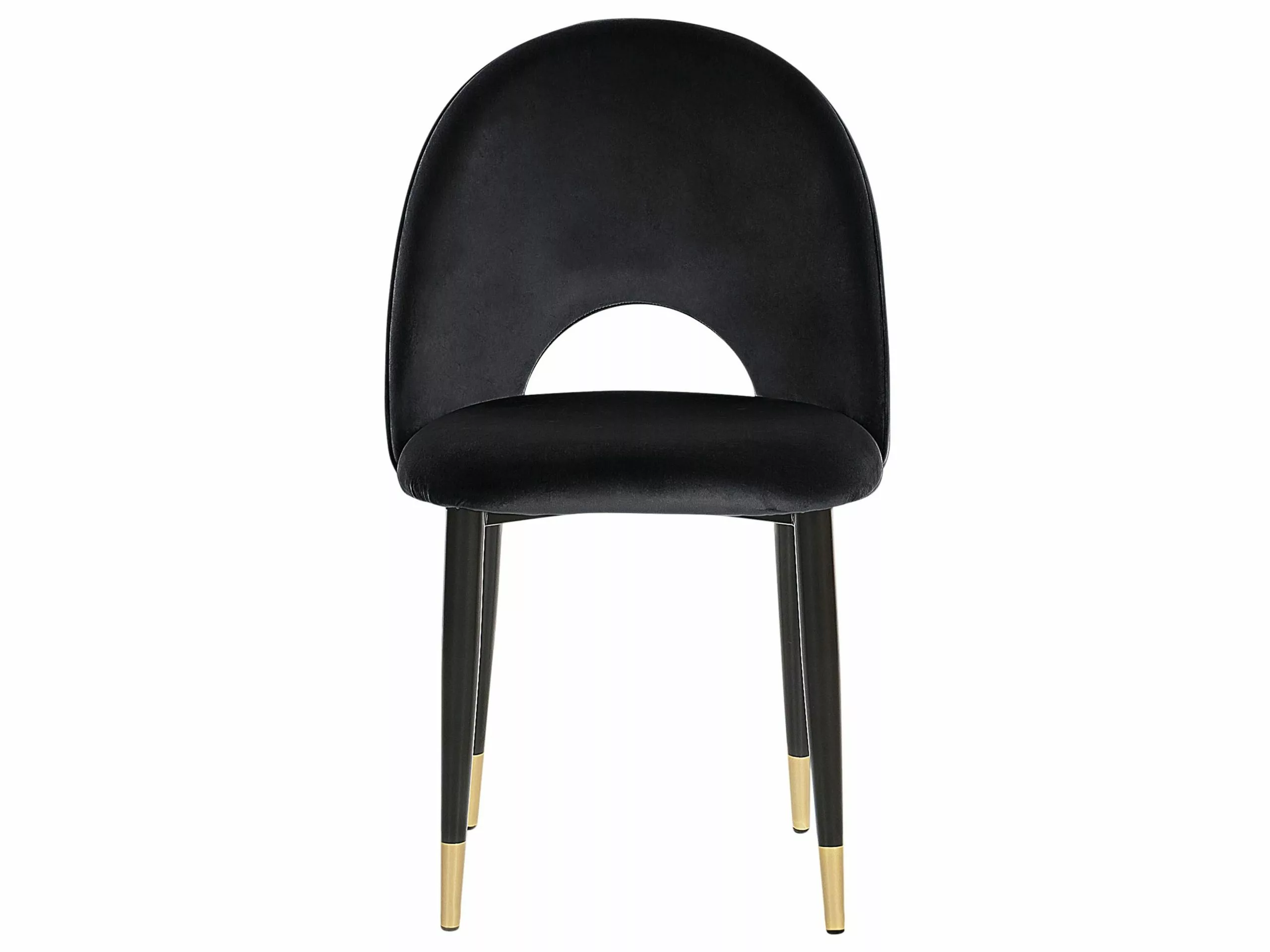 Beliani Eetkamerstoel Set Van 2 Fluweel Zwart MAGALIA 10 Beliani Eetkamerstoel Set Van 2 Fluweel Zwart MAGALIA - Afbeelding 8