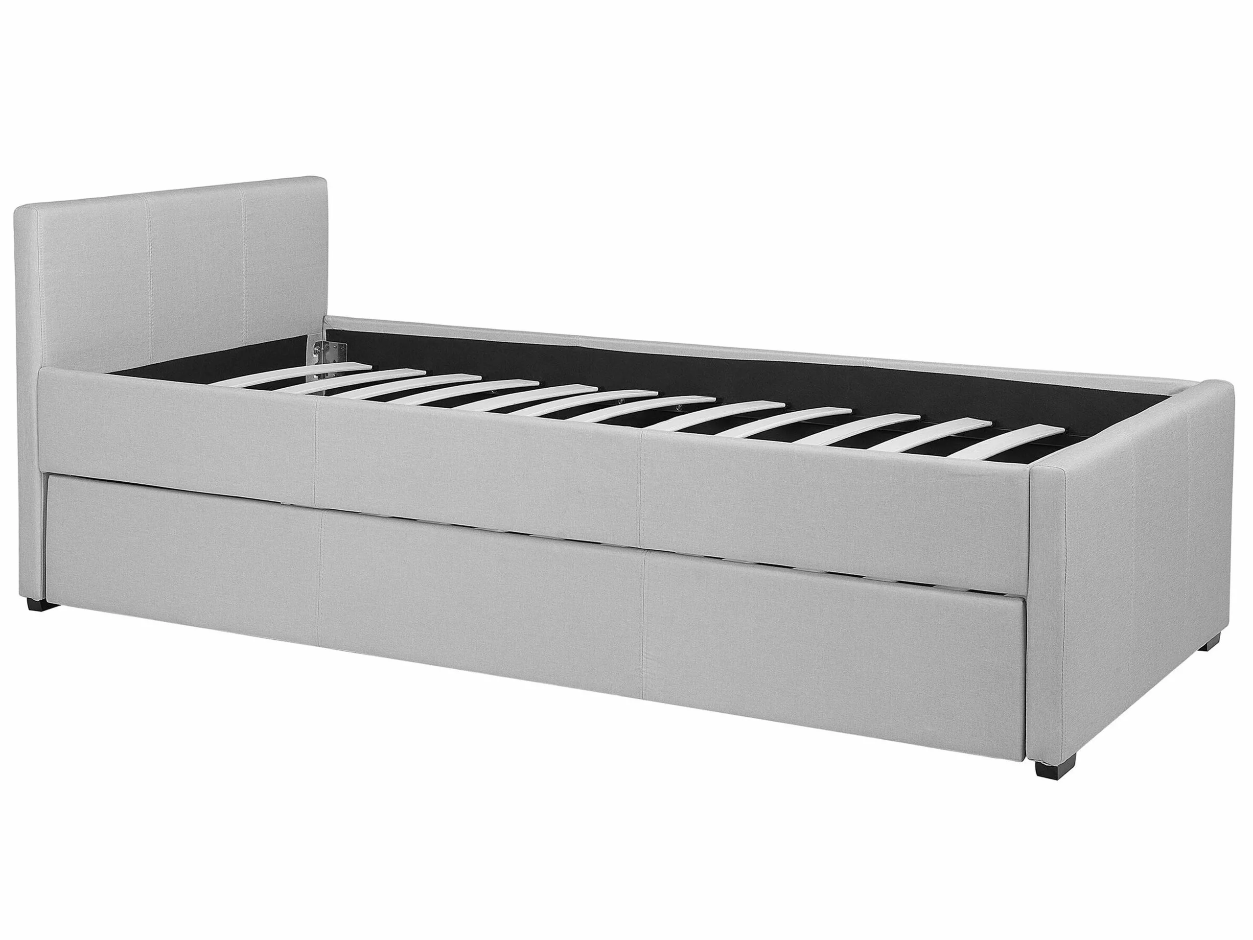 Beliani Bedbank Stof Lichtgrijs 80 X 200 Cm MARMANDE - Afbeelding 6