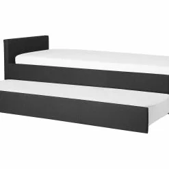 Beliani Bedbank Stof Donkergrijs 80 X 200 Cm MARMANDE