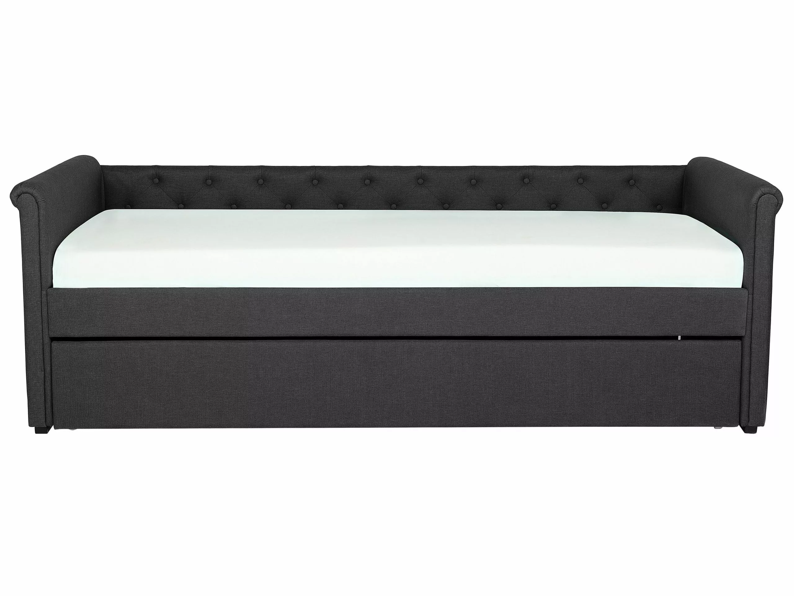 Beliani Bedbank Stof Donkergrijs 80 X 200 LIBOURNE - Afbeelding 5