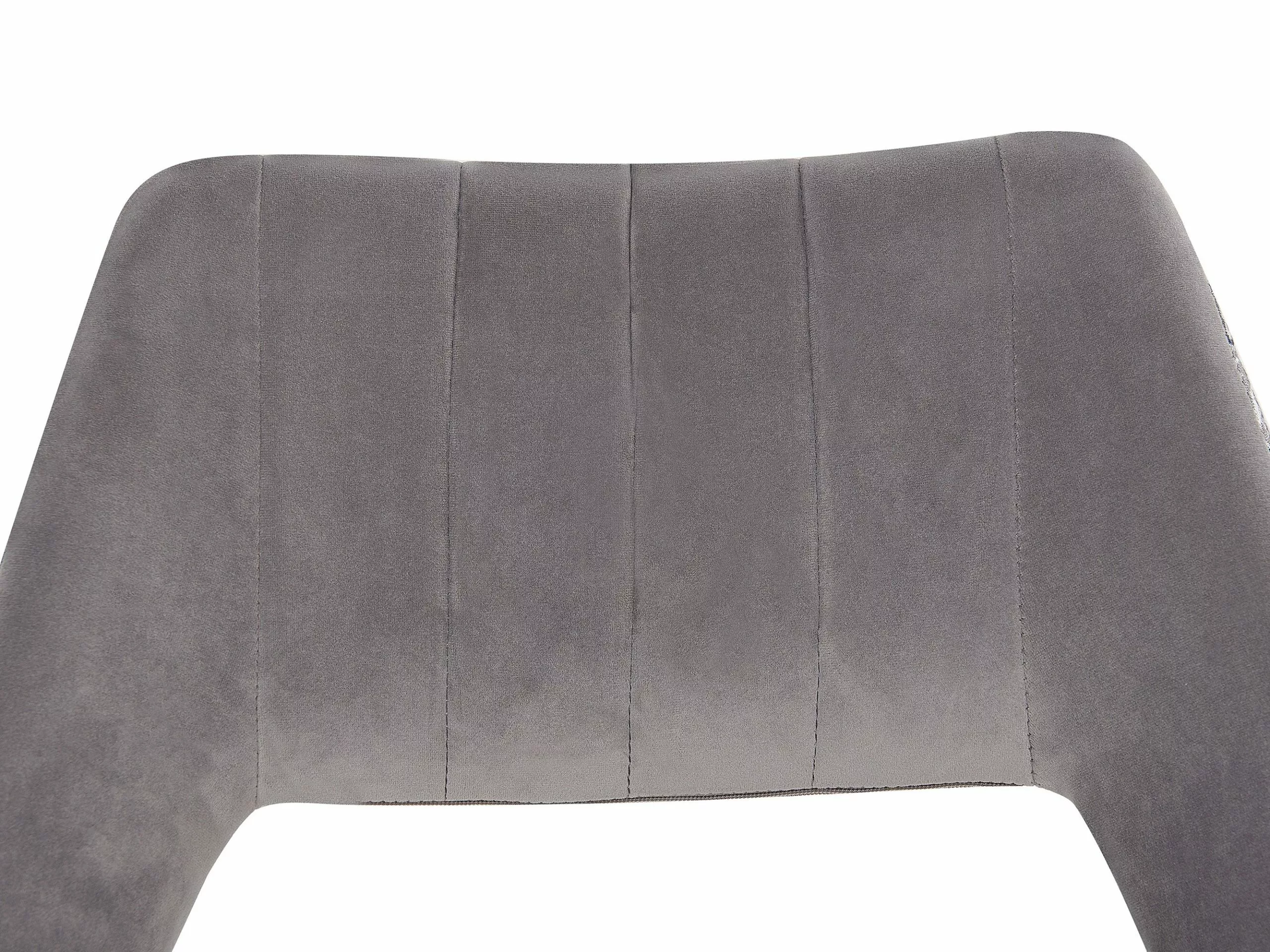 Beliani Eetkamerstoel Set Van 2 Fluweel Grijs ANSLEY - Afbeelding 6