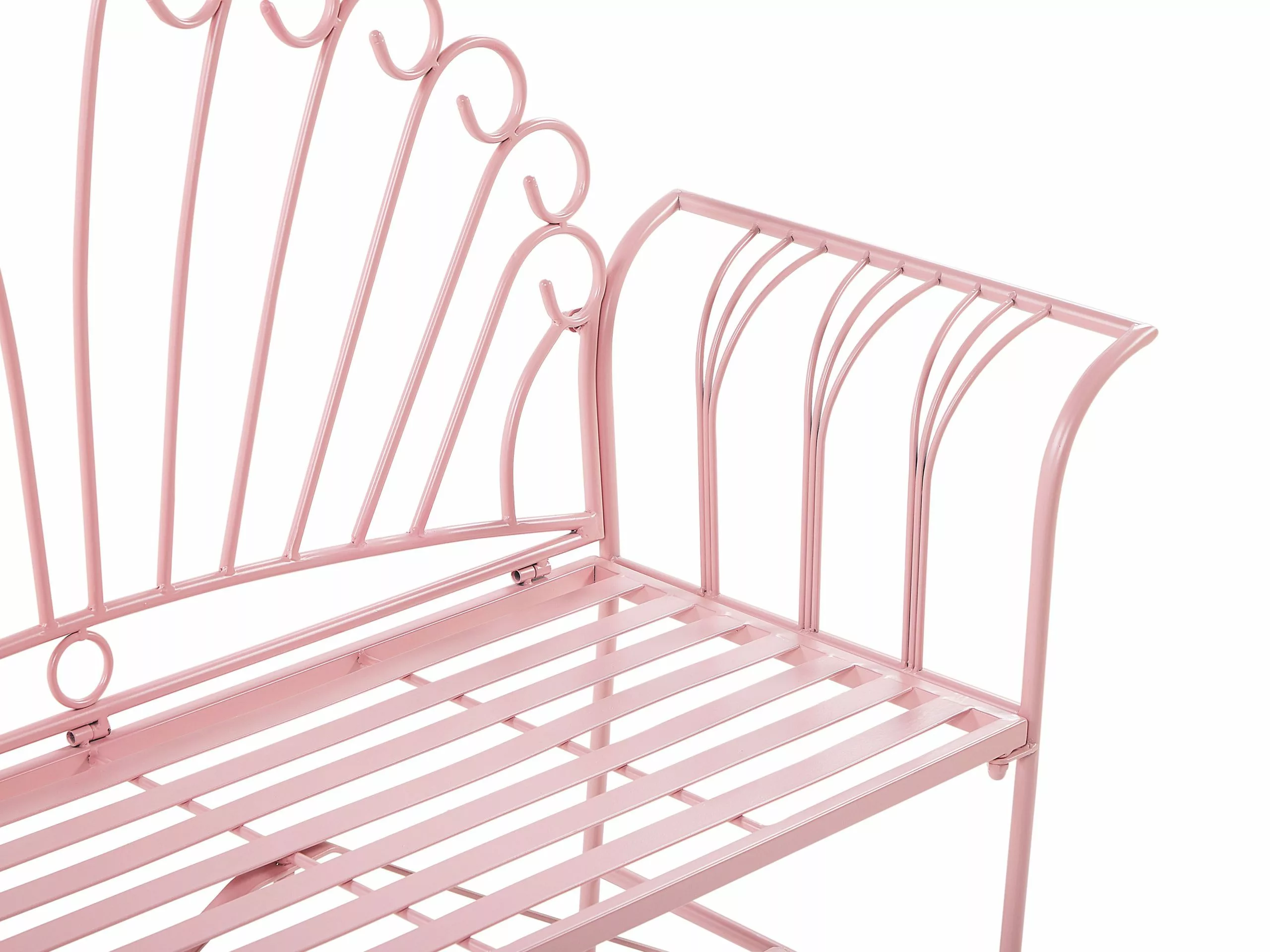 Beliani Tuinbank Metaal Roze CAVINIA - Afbeelding 6