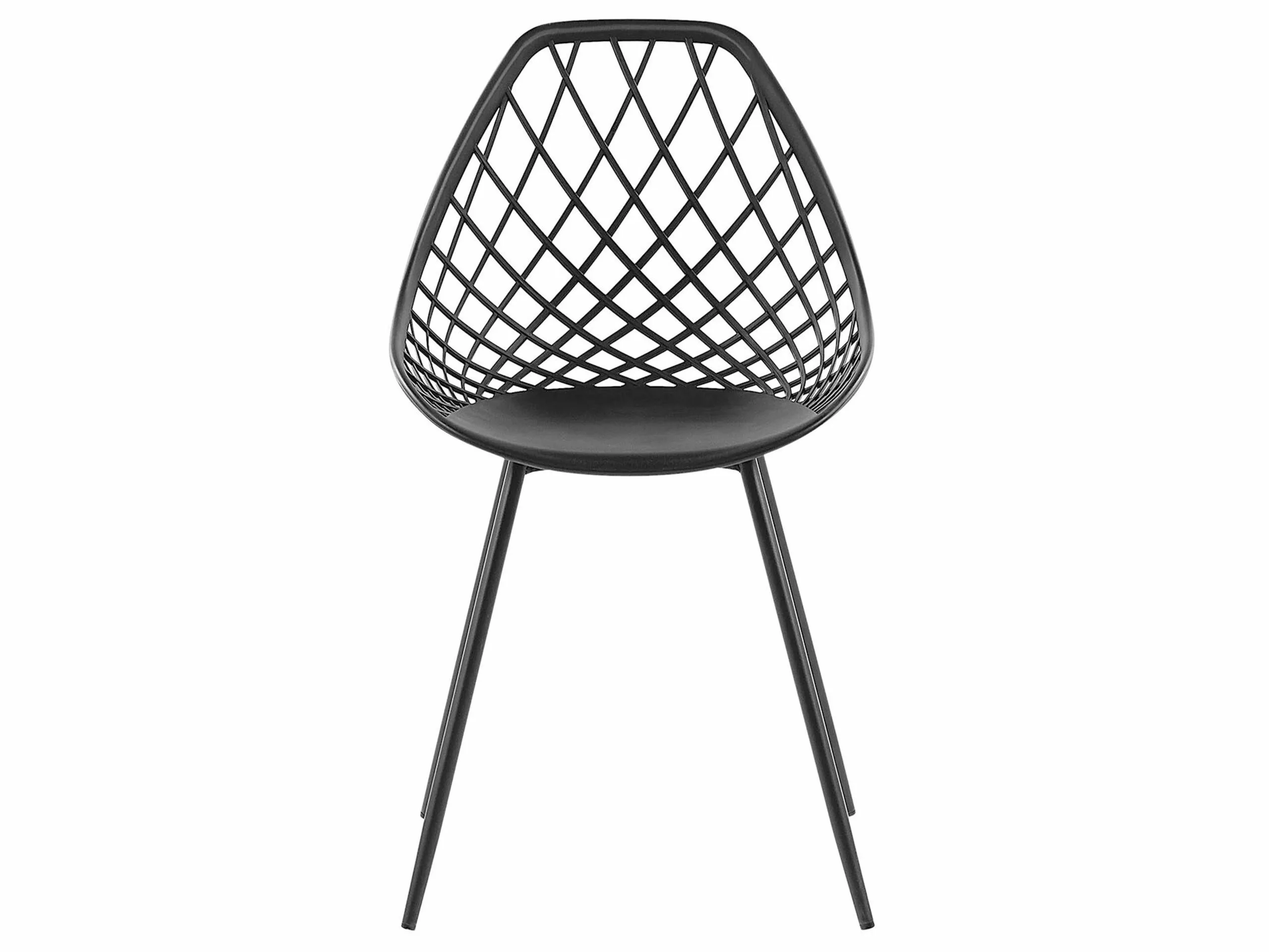 Beliani Eetkamerstoel Set Van 2 Kunststof Zwart CANTON 6 Beliani Eetkamerstoel Set Van 2 Kunststof Zwart CANTON - Afbeelding 4