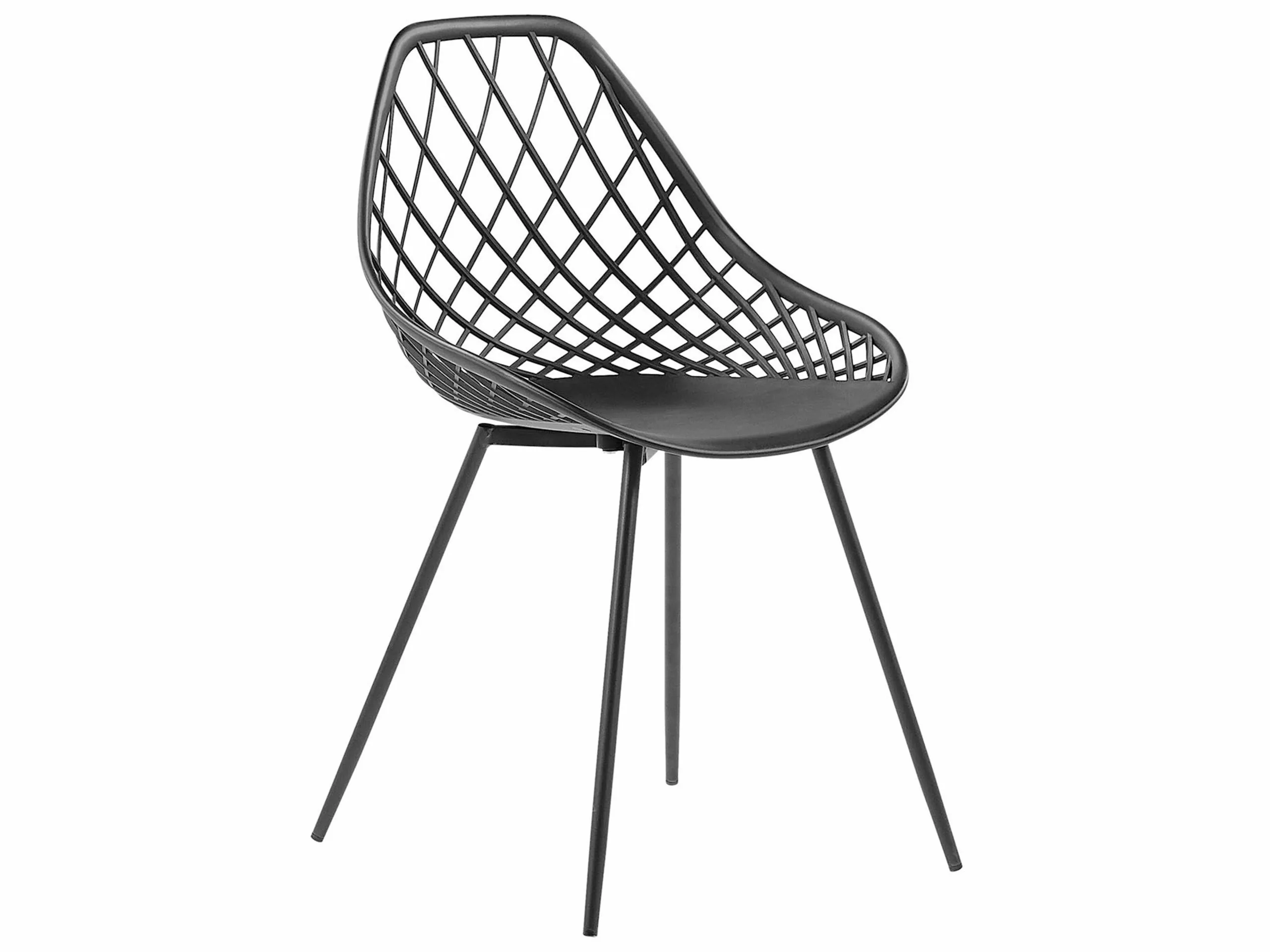 Beliani Eetkamerstoel Set Van 2 Kunststof Zwart CANTON 5 Beliani Eetkamerstoel Set Van 2 Kunststof Zwart CANTON - Afbeelding 3