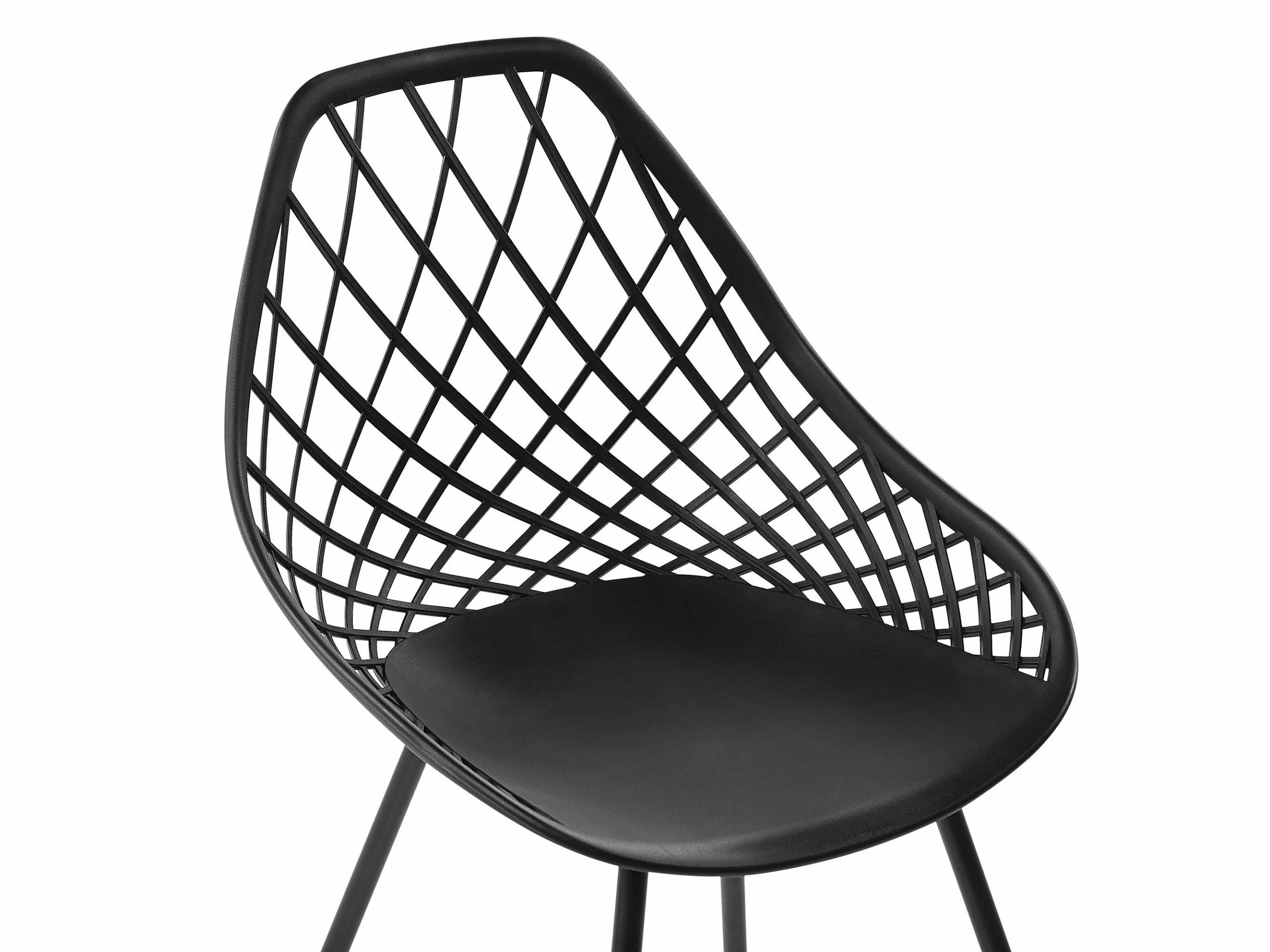 Beliani Eetkamerstoel Set Van 2 Kunststof Zwart CANTON 8 Beliani Eetkamerstoel Set Van 2 Kunststof Zwart CANTON - Afbeelding 6