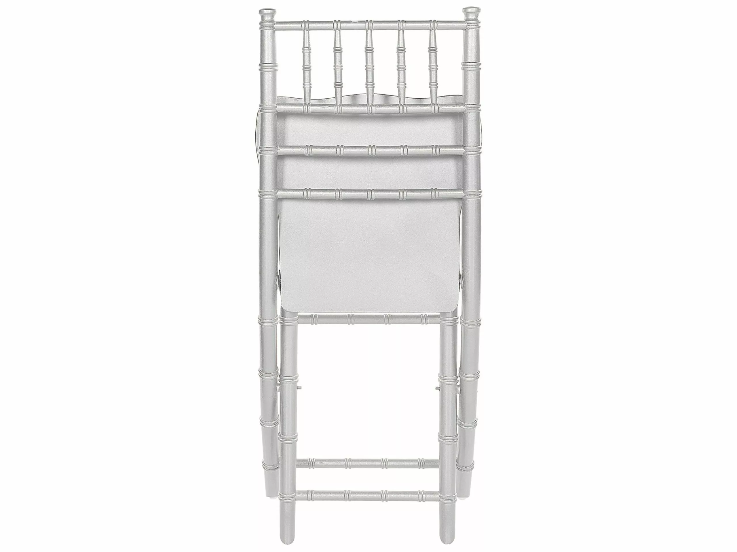 Beliani Eetkamerstoel Set Van 4 Hout Zilver MACHIAS - Afbeelding 7