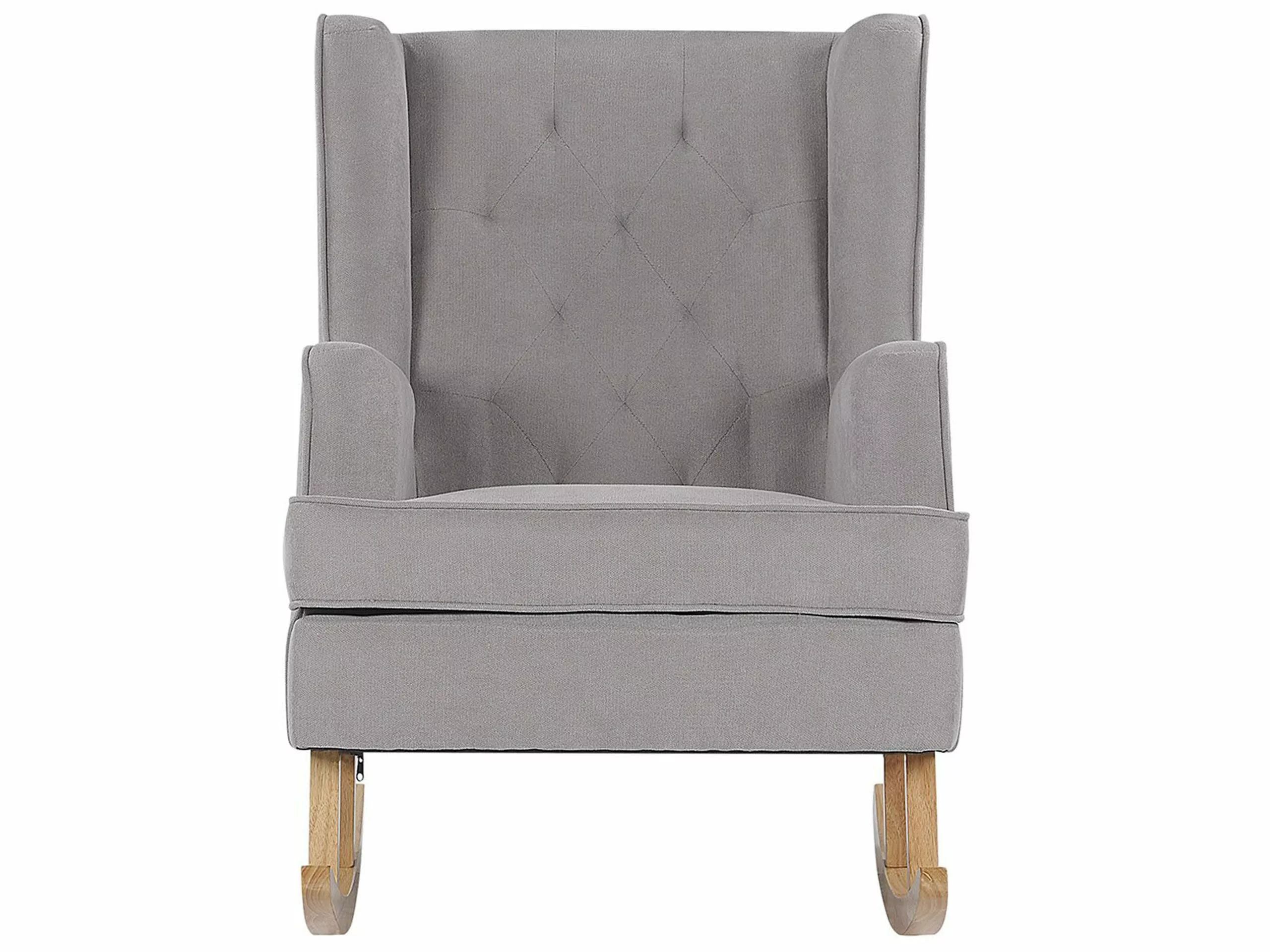 Beliani Schommelstoel Stof Lichtgrijs TRONDHEIM II - Afbeelding 3