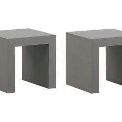 Beliani Tuinstoel Set Van 2 Beton Grijs TARANTO