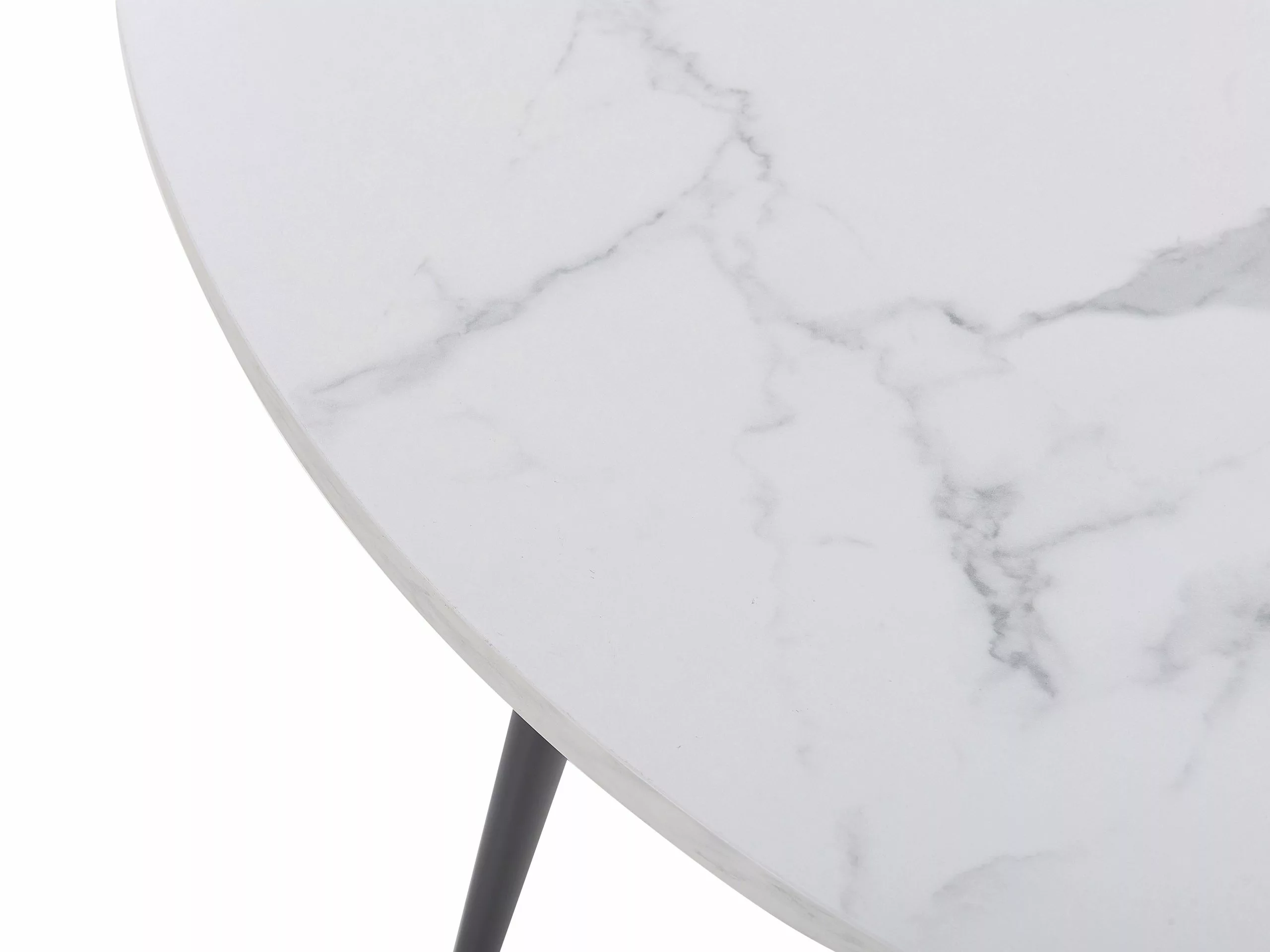 Beliani Eettafel Marmerlook/zwart ⌀ 120 Cm ODEON - Afbeelding 6