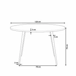 Beliani Eettafel Marmerlook/zwart ⌀ 120 Cm ODEON -Exporteren Stoelen Winkel undef src sa picid 775982 type whitesh image scaled