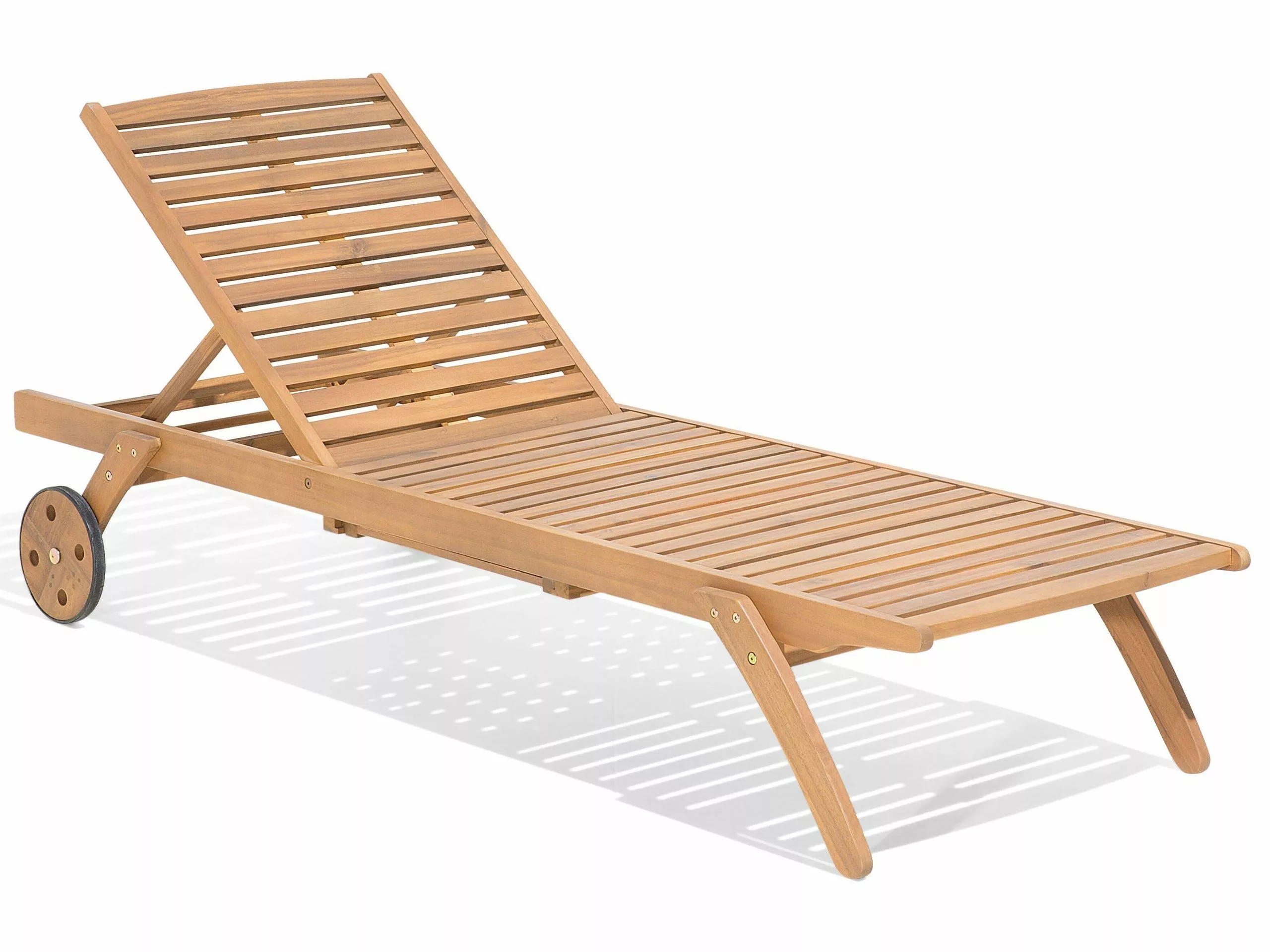 Beliani Ligstoel Acaciahout Beige CESANA - Afbeelding 7