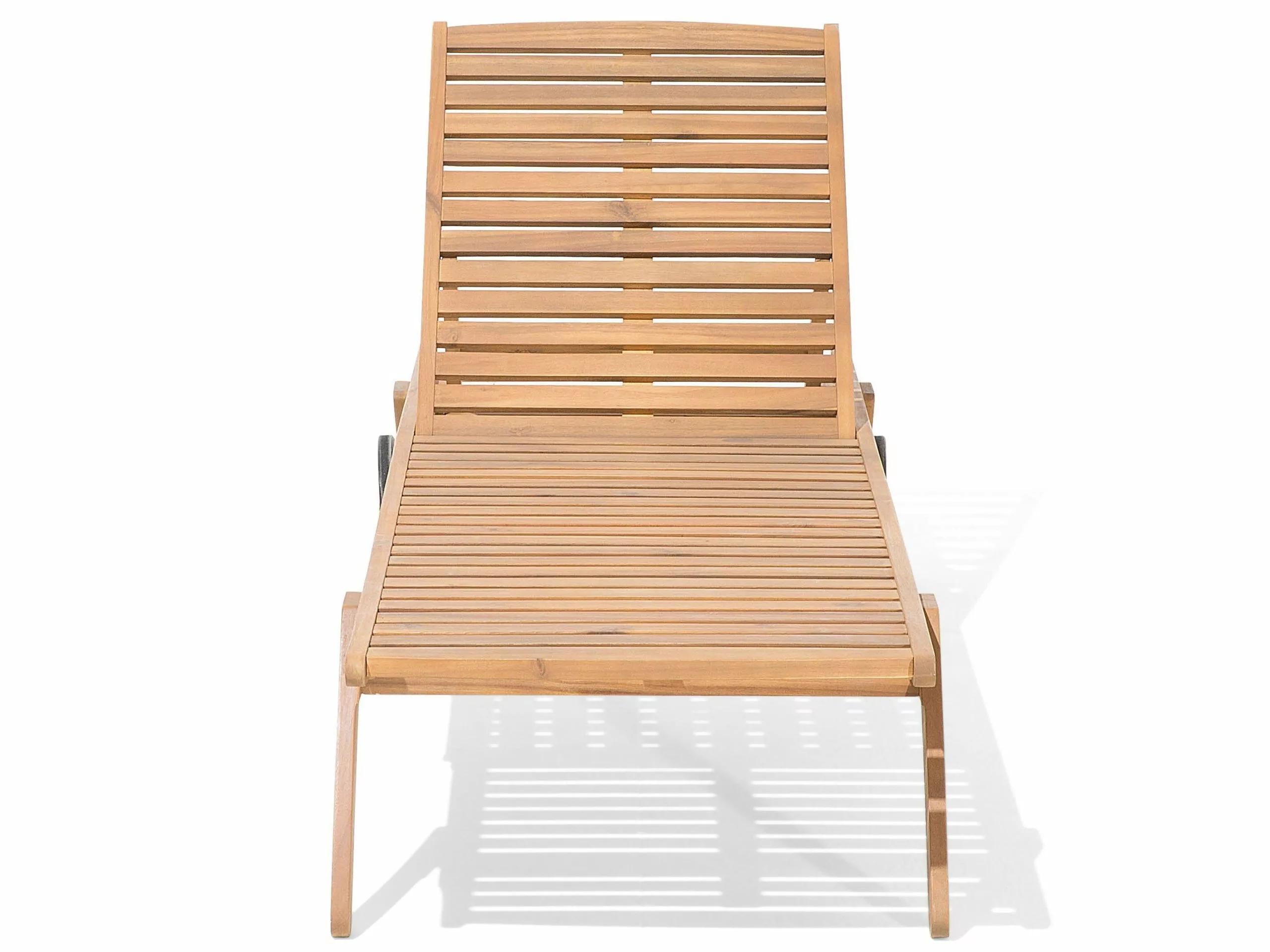 Beliani Ligstoel Acaciahout Beige CESANA - Afbeelding 8