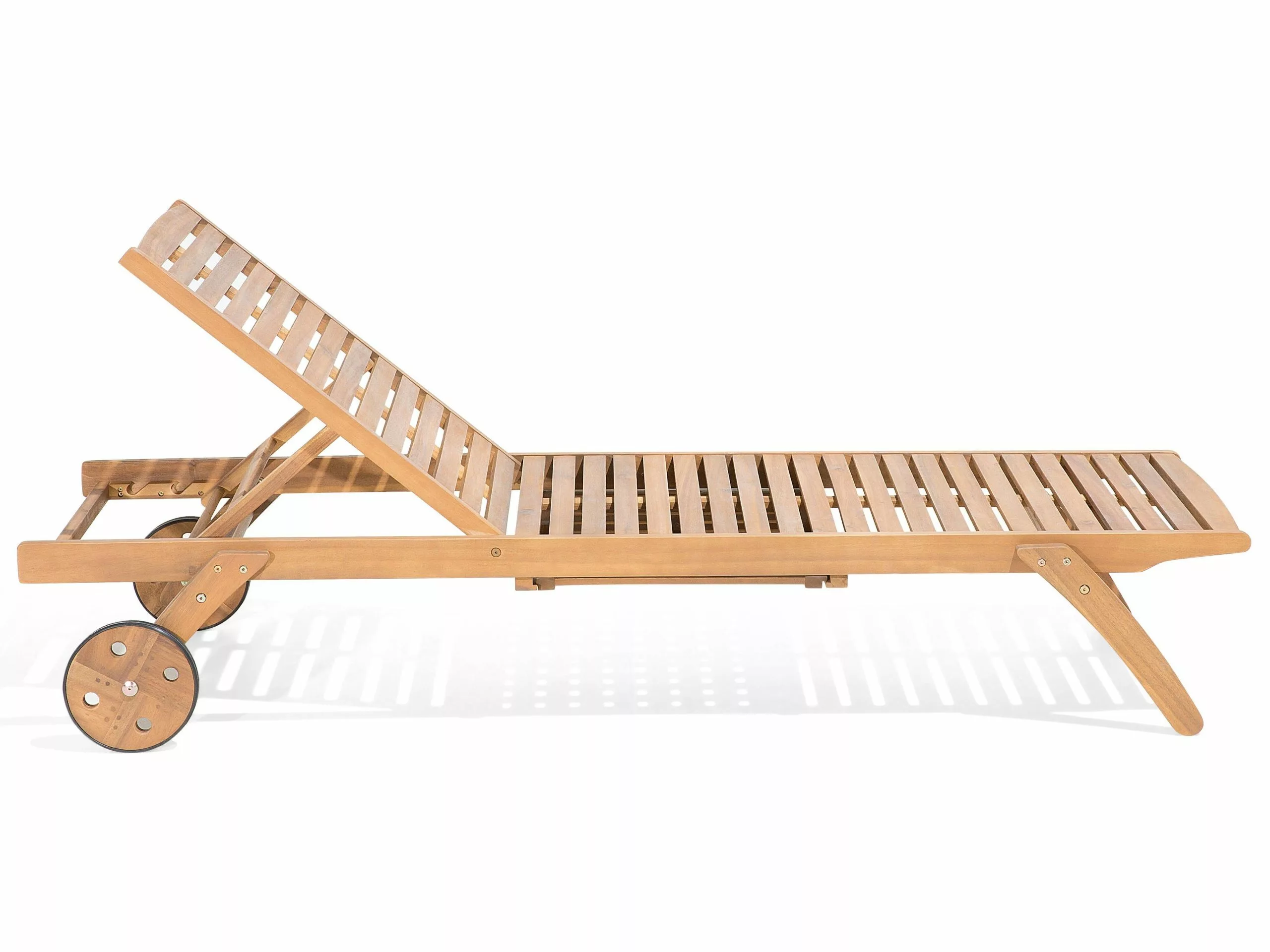 Beliani Ligstoel Acaciahout Beige CESANA - Afbeelding 9