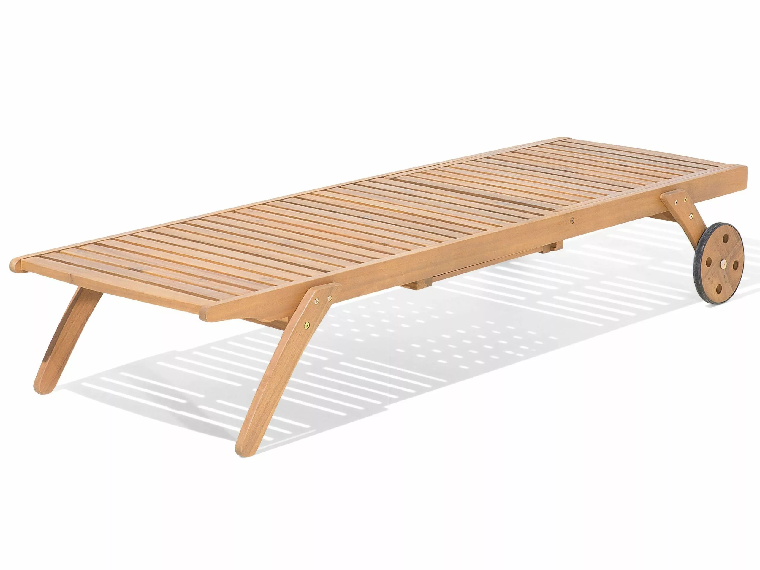 Beliani Ligstoel Acaciahout Beige CESANA - Afbeelding 10