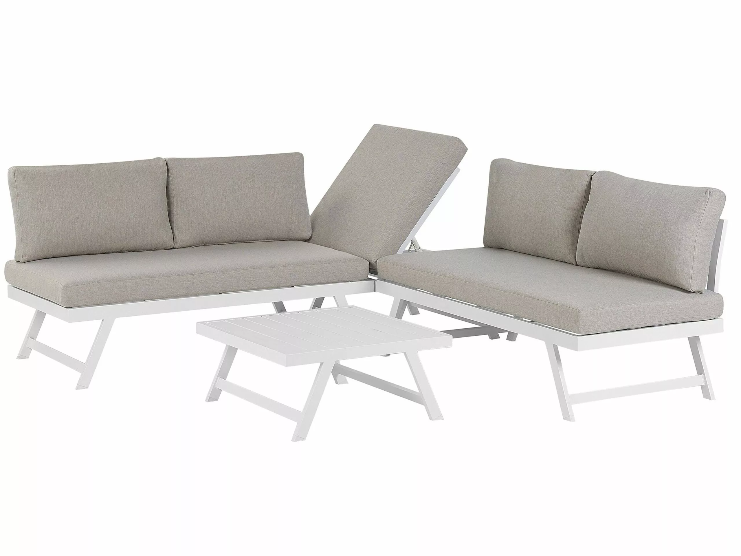 Beliani Loungeset 5-zits Aluminium Beige COCCORINO 8 Beliani Loungeset 5-zits Aluminium Beige COCCORINO - Afbeelding 6