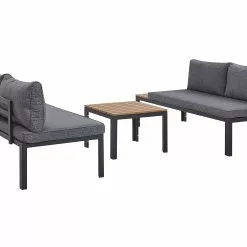 Beliani Loungeset 4-zits Aluminium Zwart/grijs PIENZA -Exporteren Stoelen Winkel undef src sa picid 776802 type whitesh image scaled