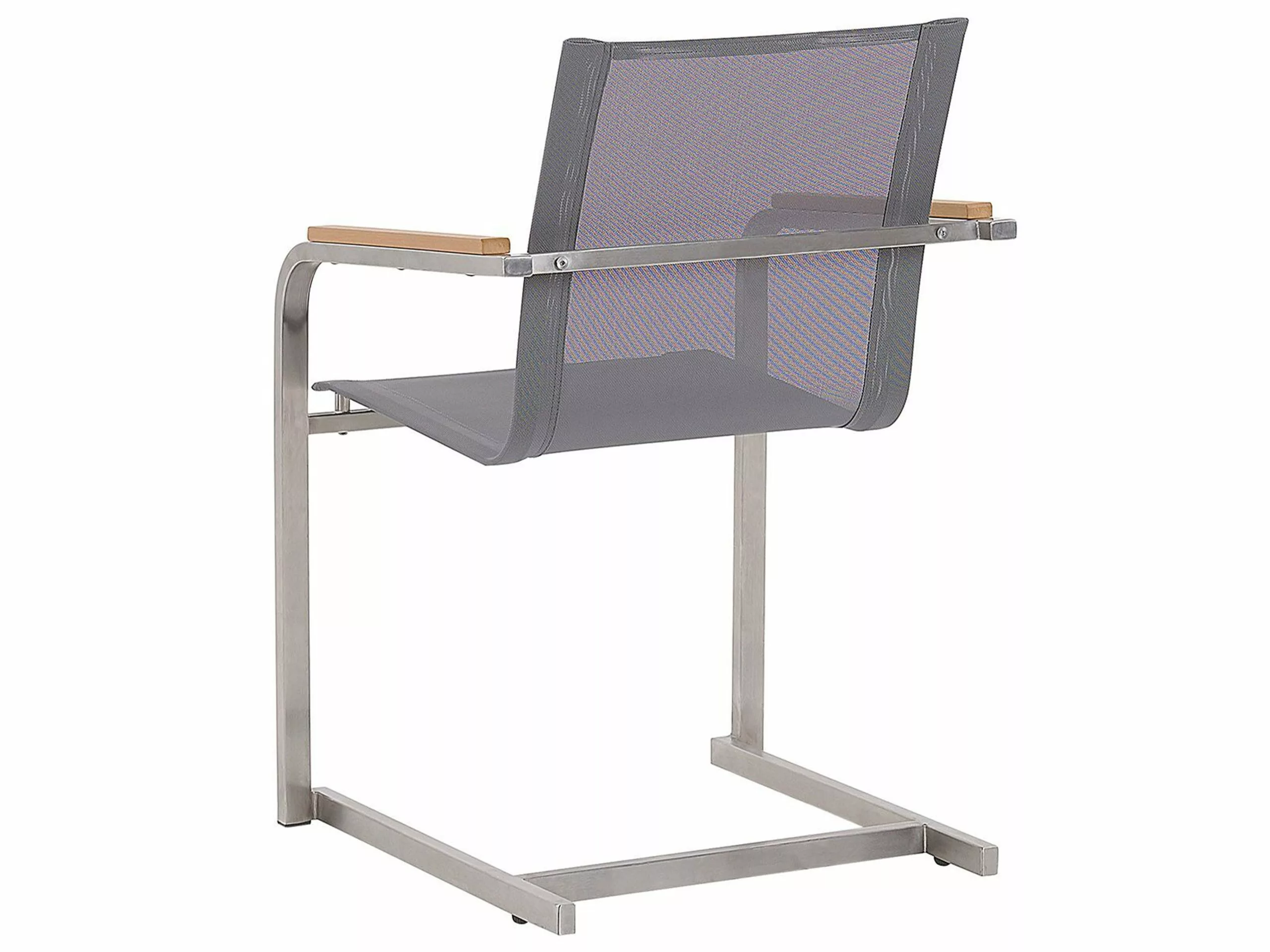 Beliani Tuinstoel Set Van 6 RVS Grijs COSOLETO - Afbeelding 6