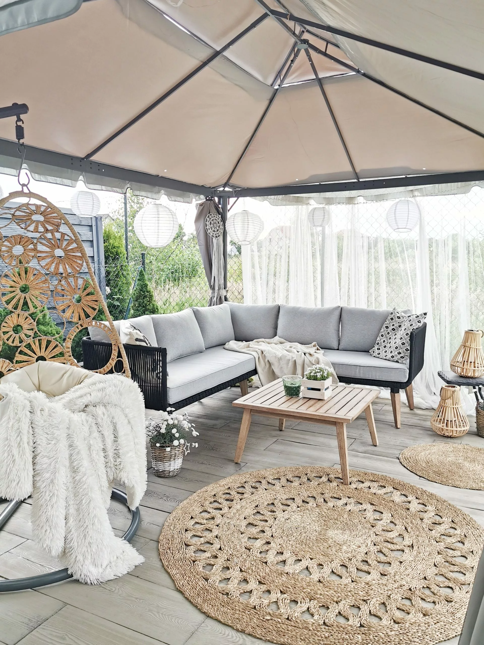 Beliani Loungeset 5-zits Acaciahout Taupe ALCAMO - Afbeelding 5