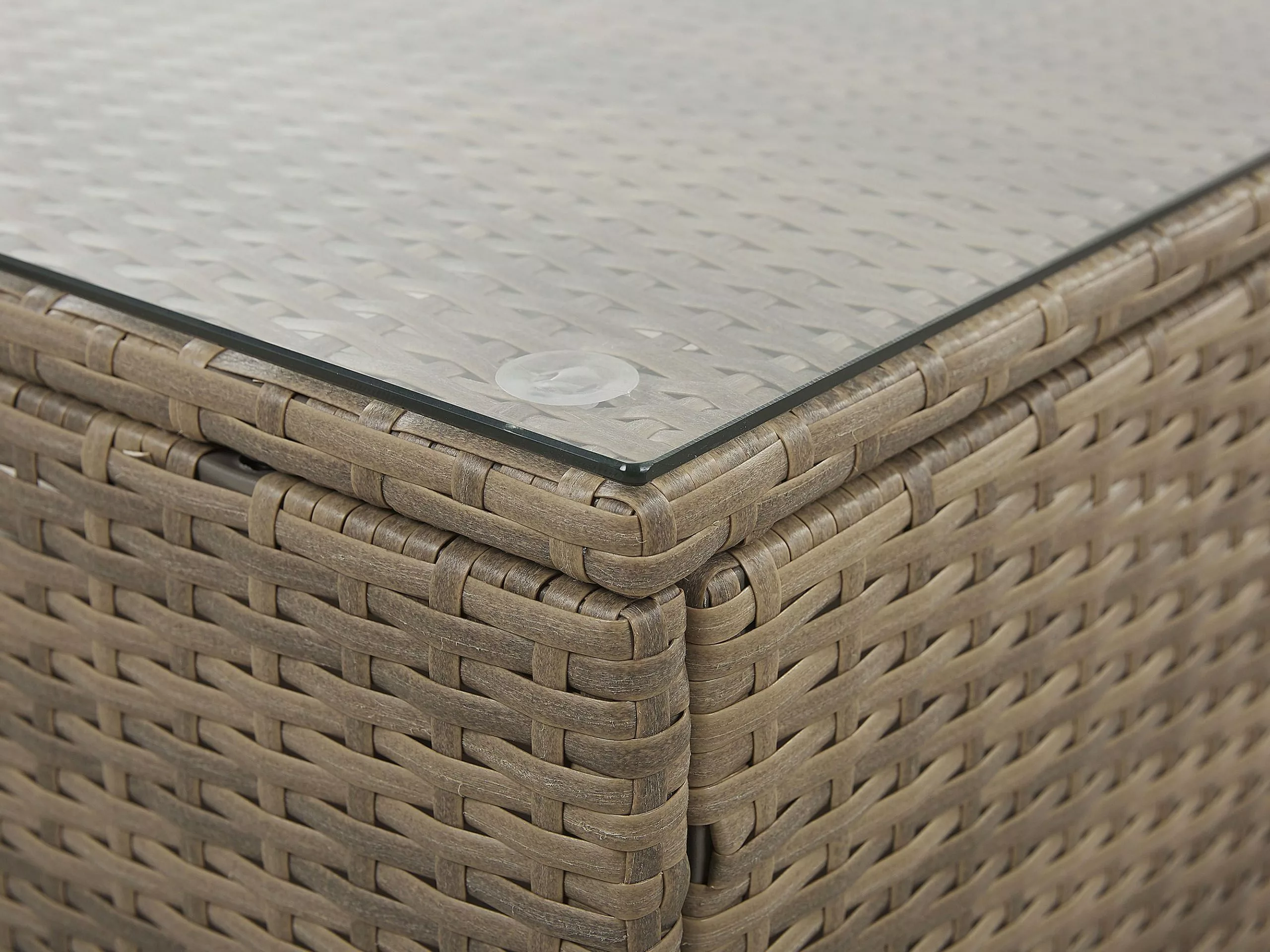 Beliani Loungeset 6-zits Rotan Bruin BELVEDERE 11 Beliani Loungeset 6-zits Rotan Bruin BELVEDERE - Afbeelding 9