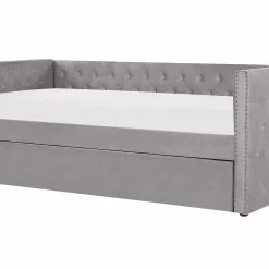Beliani Bedbank Fluweel Grijs 90 X 200 GASSIN -Exporteren Stoelen Winkel undef src sa picid 779255 type whitesh image scaled