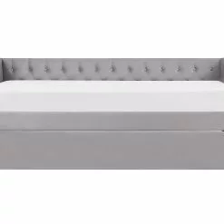 Beliani Bedbank Fluweel Grijs 90 X 200 GASSIN -Exporteren Stoelen Winkel undef src sa picid 779258 type whitesh image scaled