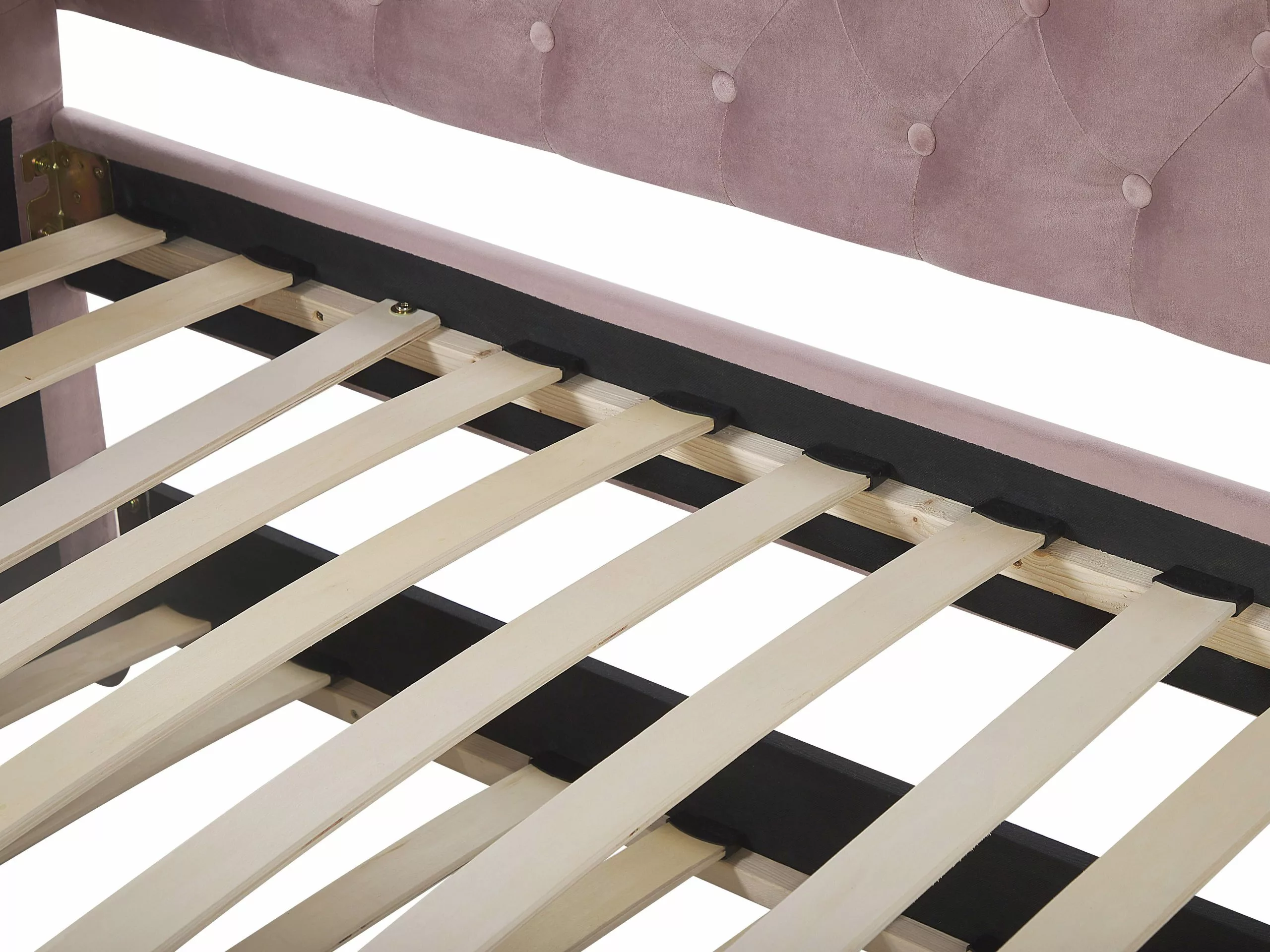 Beliani Bedbank Fluweel Roze 90 X 200 GASSIN - Afbeelding 10