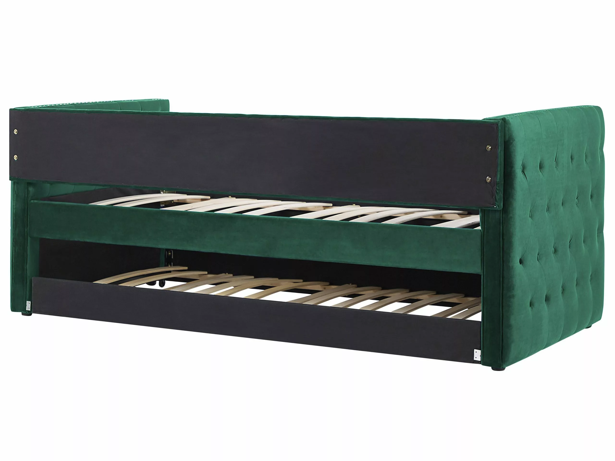 Beliani Bedbank Fluweel Groen 90 X 200 GASSIN - Afbeelding 9