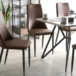 Beliani Eettafel Grijs 160 X 90 Cm BUSCOT -Exporteren Stoelen Winkel undef src sa picid 780344 type color image 1 scaled