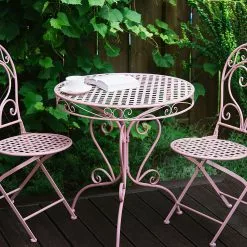 Beliani Balkontafel Metaal Roze ø 70 Cm ALBINIA -Exporteren Stoelen Winkel undef src sa picid 780780 type whitesh image scaled