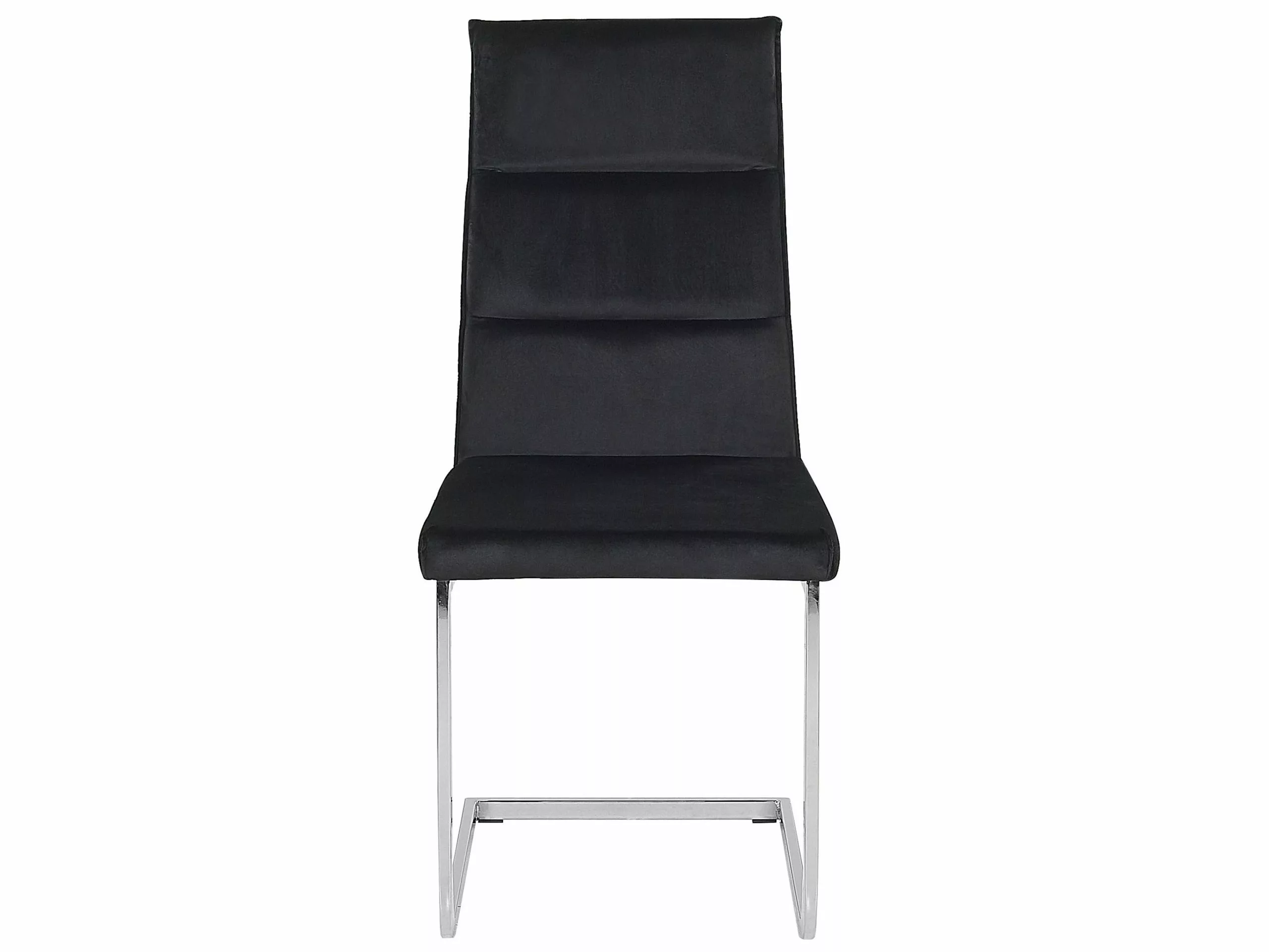 Beliani Eetkamerstoel Set Van 2 Fluweel Zwart ROCKFORD - Afbeelding 4