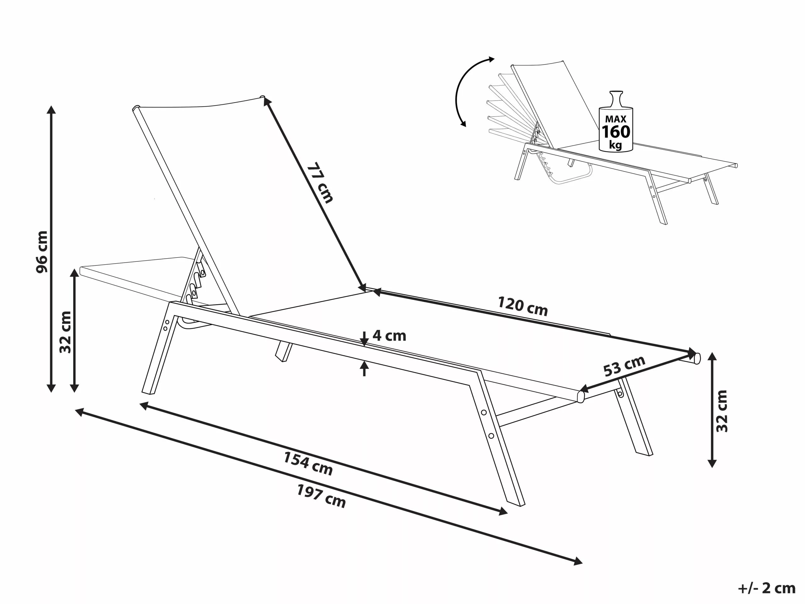 Beliani Ligstoel Staal Blauw NOLI 11 Beliani Ligstoel Staal Blauw NOLI - Afbeelding 9