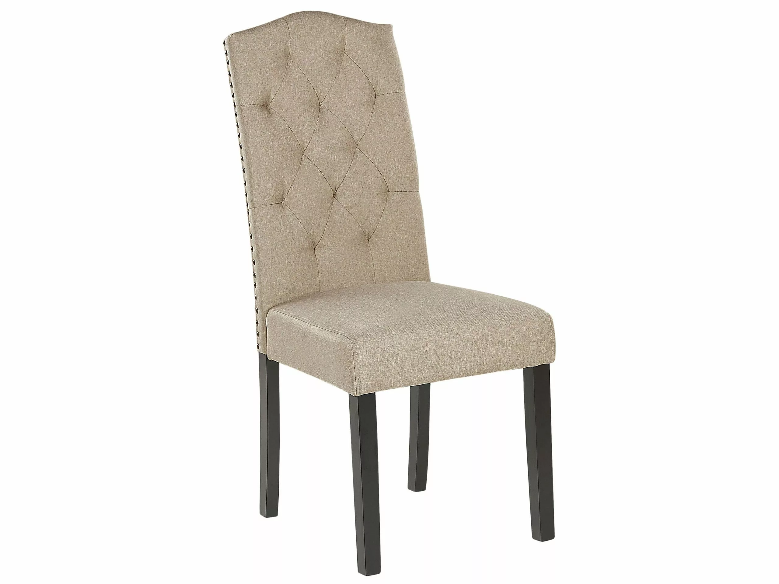 Beliani Eetkamerstoel Set Van 2 Stof Zandbeige SHIRLEY - Afbeelding 7