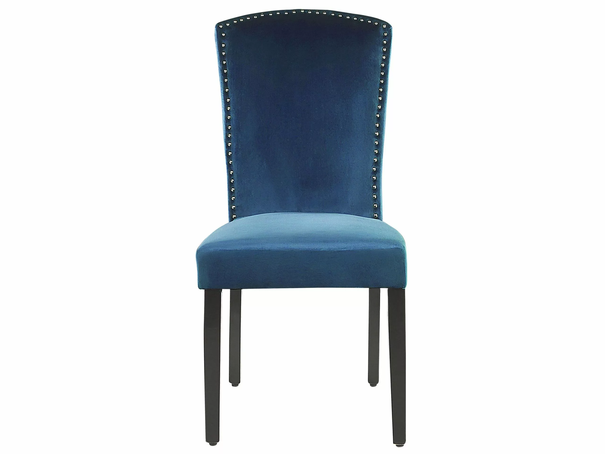 Beliani Eetkamerstoel Set Van 2 Fluweel Blauw PISECO 6 Beliani Eetkamerstoel Set Van 2 Fluweel Blauw PISECO - Afbeelding 4