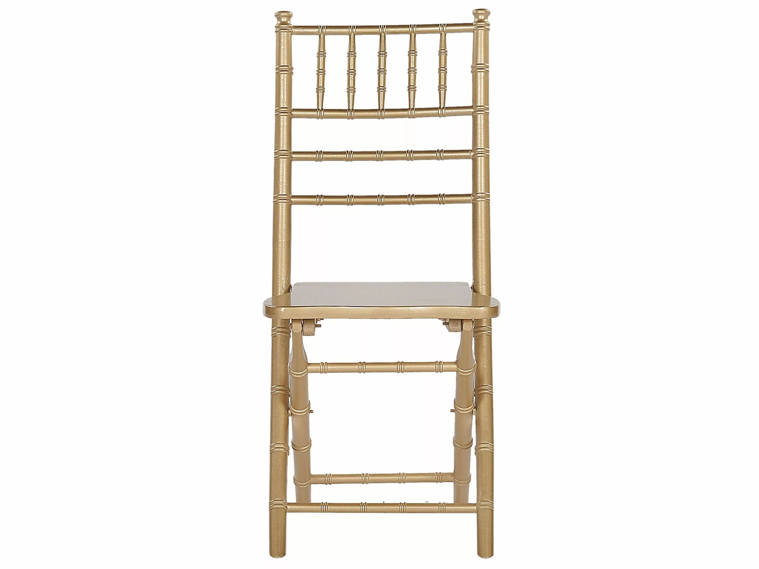 Beliani Eetkamerstoel Set Van 4 Hout Goud MACHIAS - Afbeelding 4