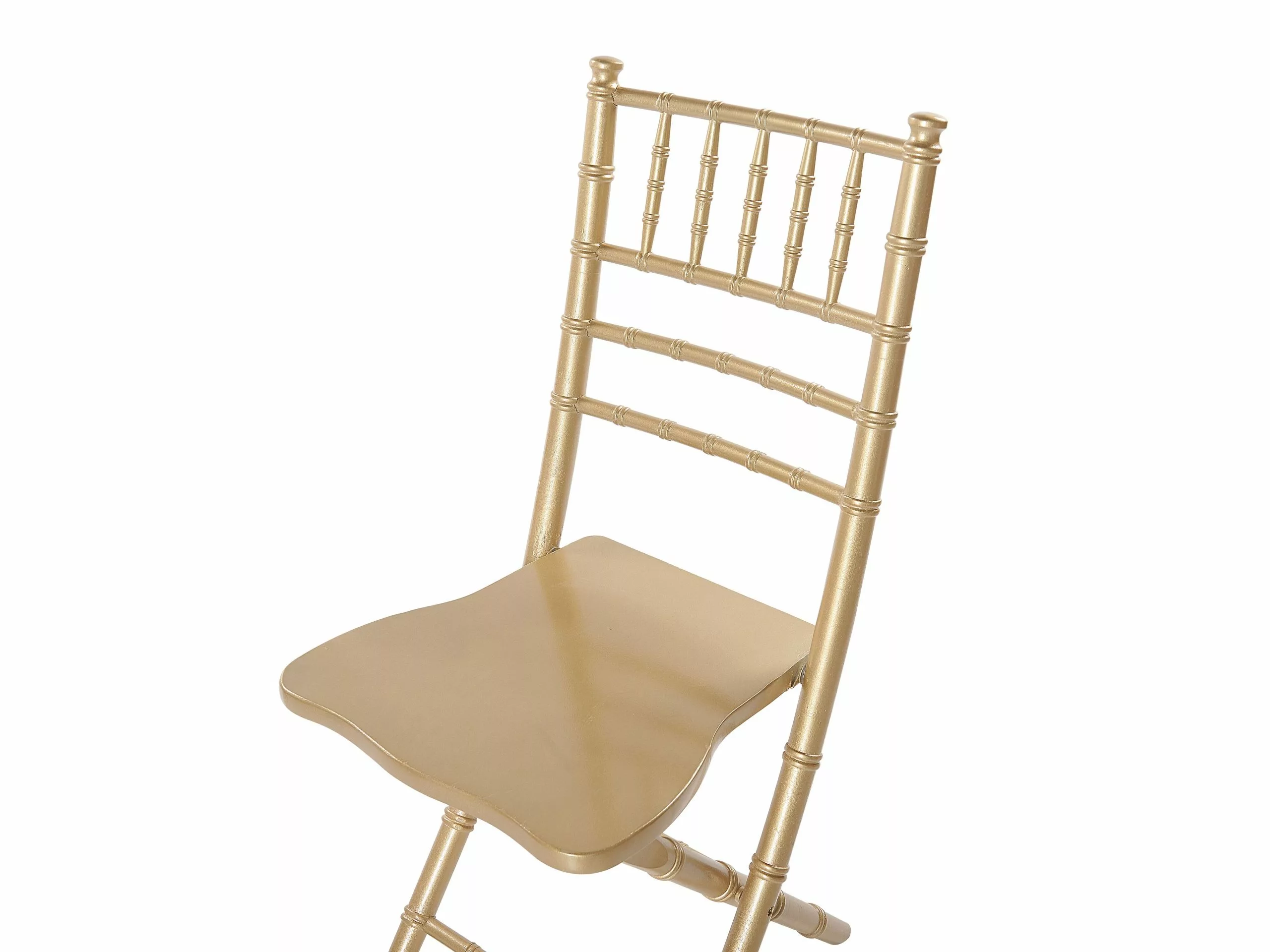 Beliani Eetkamerstoel Set Van 4 Hout Goud MACHIAS - Afbeelding 6