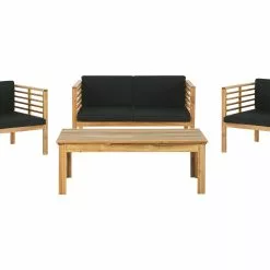 Beliani Loungeset 4-zits Acaciahout Bruin PACIFIC