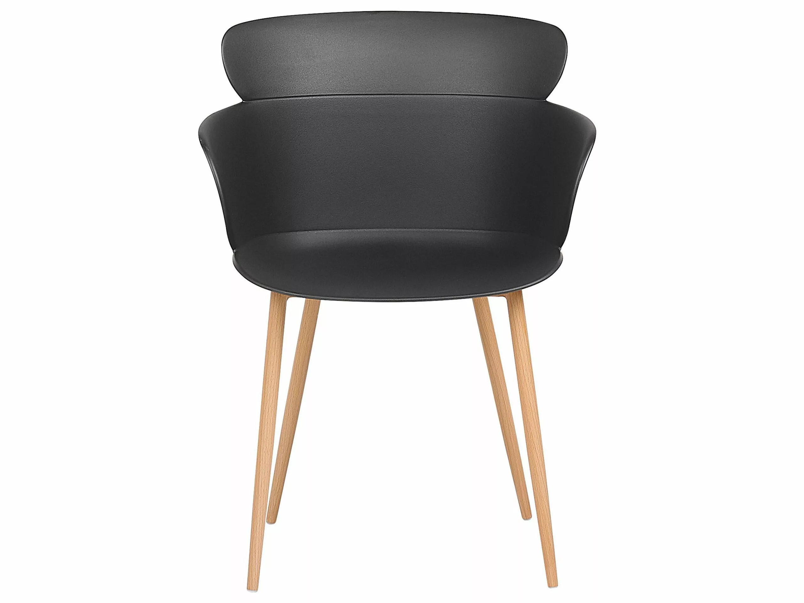 Beliani Eetkamerstoel Set Van 2 Kunststof Zwart SUMKLEY - Afbeelding 4