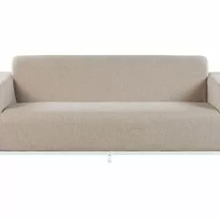 Beliani Tuinbank 3-zits Stof Beige/wit ROVIGO