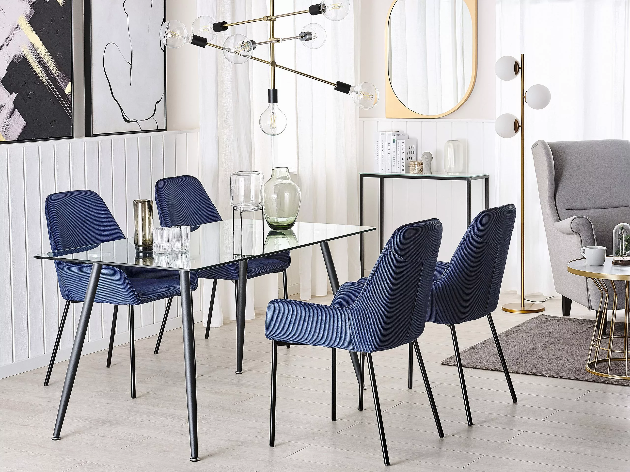 Beliani Eettafel Glas/zwart 140 X 80 Cm MIDLAND - Afbeelding 2