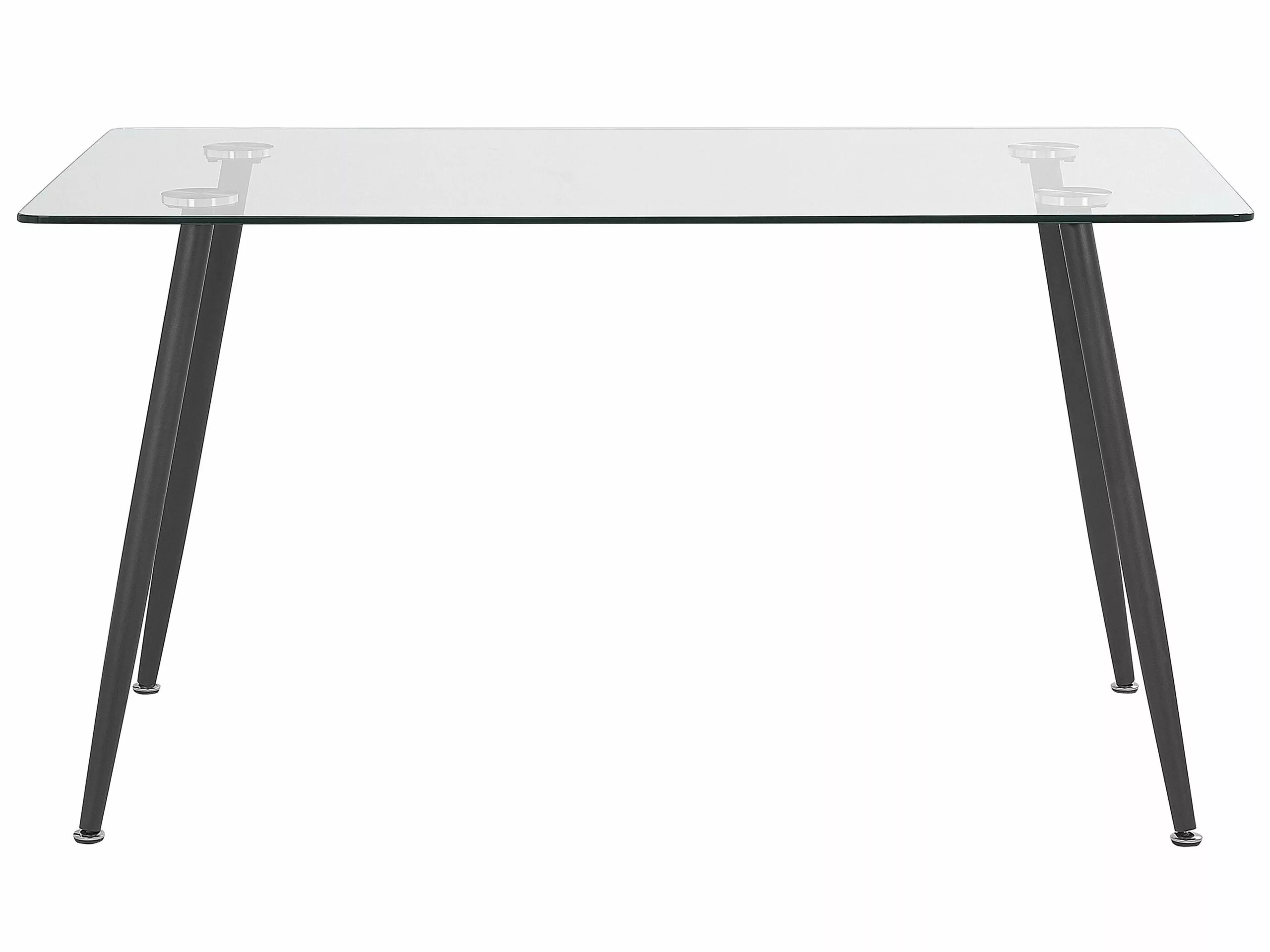 Beliani Eettafel Glas/zwart 140 X 80 Cm MIDLAND - Afbeelding 3
