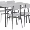 Beliani 4-zits Eetkamerset Grijs/zwart VELDEN