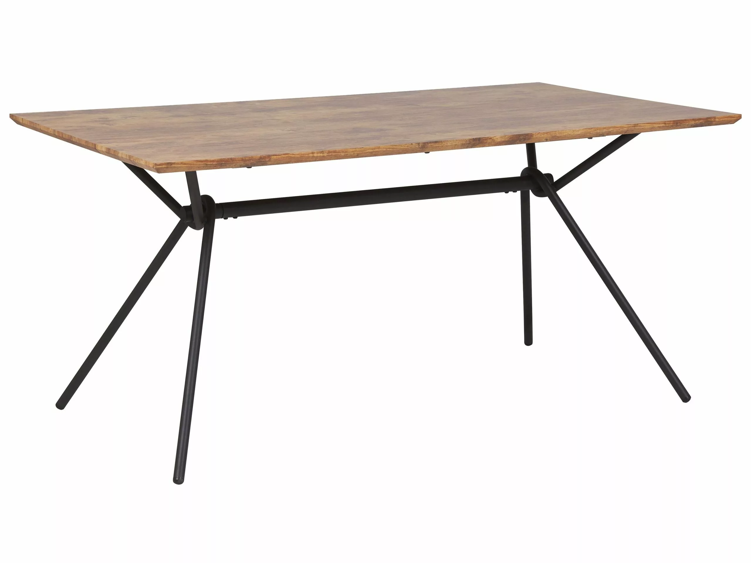 Beliani Eettafel Donkerbruin/zwart 160 X 90 Cm AMSTERDAM