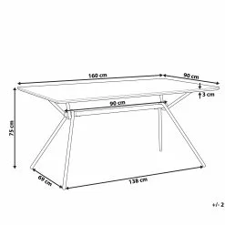 Beliani Eettafel Donkerbruin/zwart 160 X 90 Cm AMSTERDAM -Exporteren Stoelen Winkel undef src sa picid 786371 type whitesh image scaled