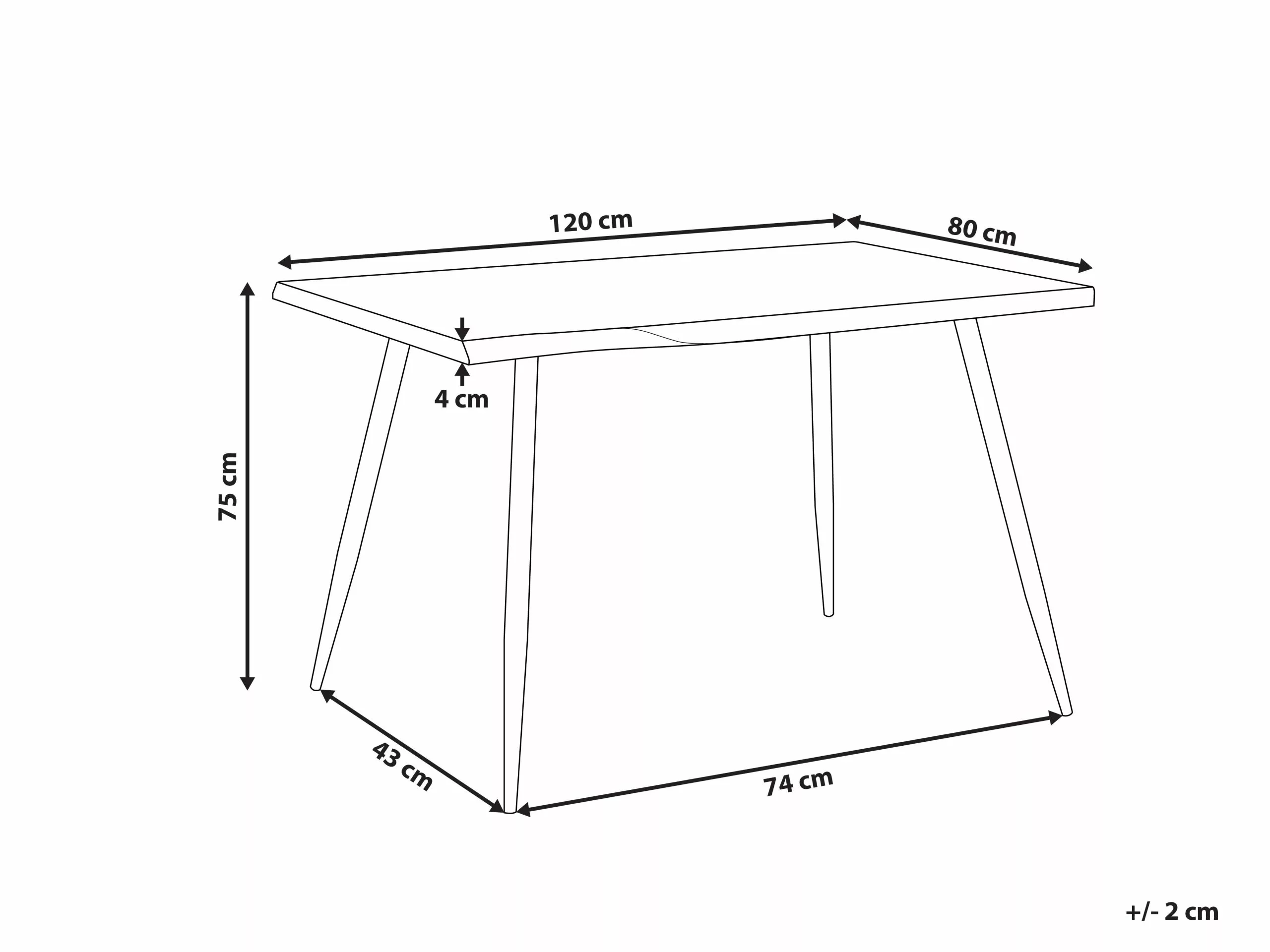 Beliani Eettafel Lichtbruin/zwart 120 X 80 Cm LUTON 9 Beliani Eettafel Lichtbruin/zwart 120 X 80 Cm LUTON - Afbeelding 7