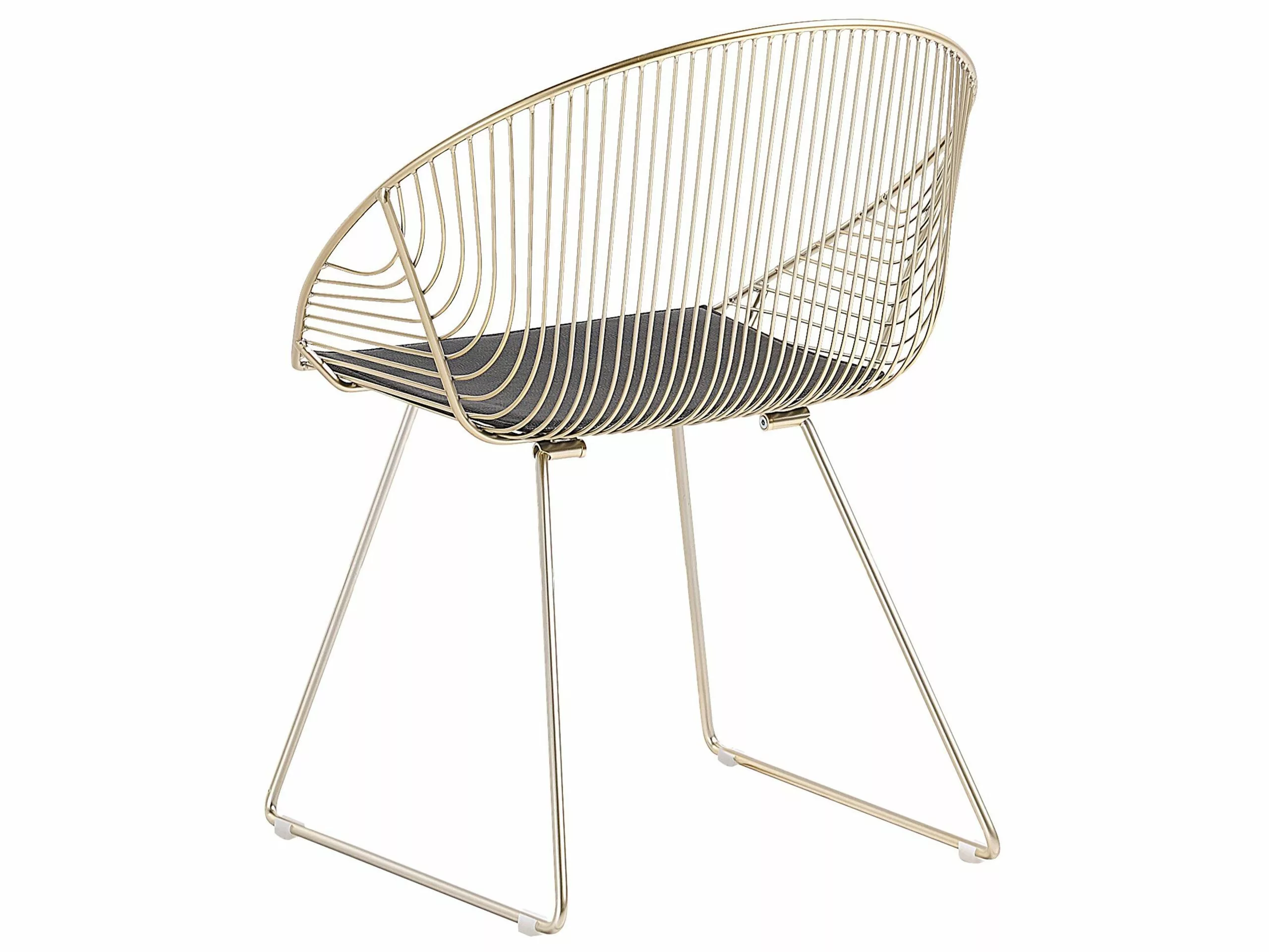 Beliani Eetkamerstoel Set Van 2 Metaal Goud AURORA - Afbeelding 5