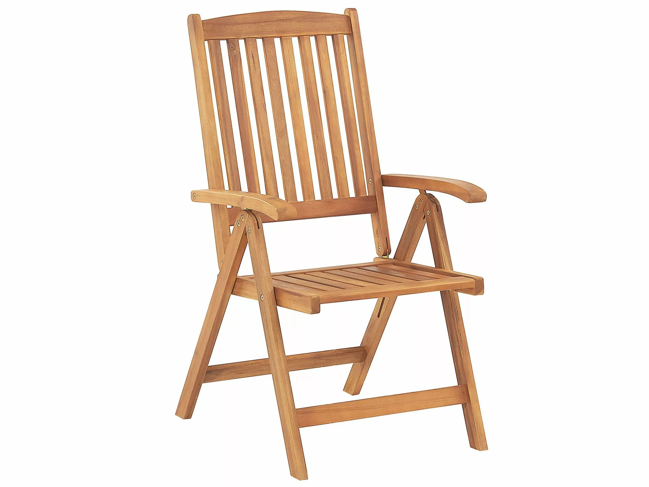 Beliani Balkonset Acaciahout Lichtbruin/blauw JAVA - Afbeelding 4