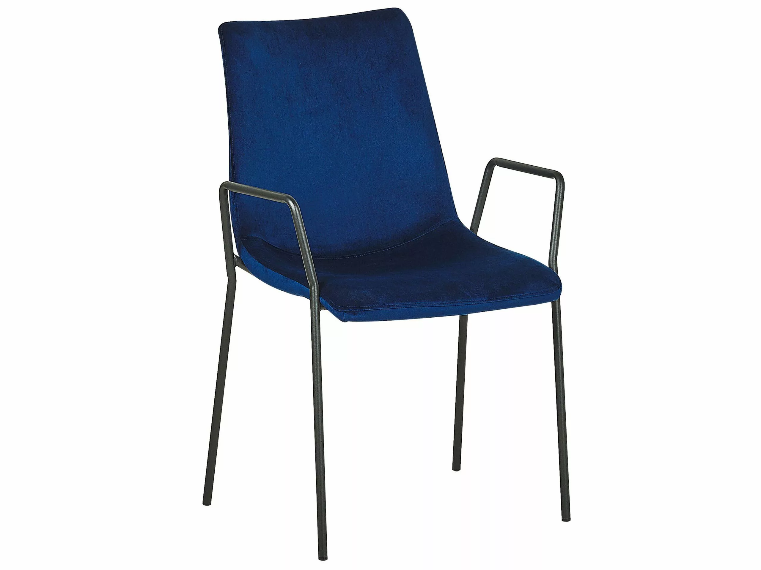 Beliani Eetkamerstoel Set Van 2 Stof Donkerblauw JEFFERSON - Afbeelding 4