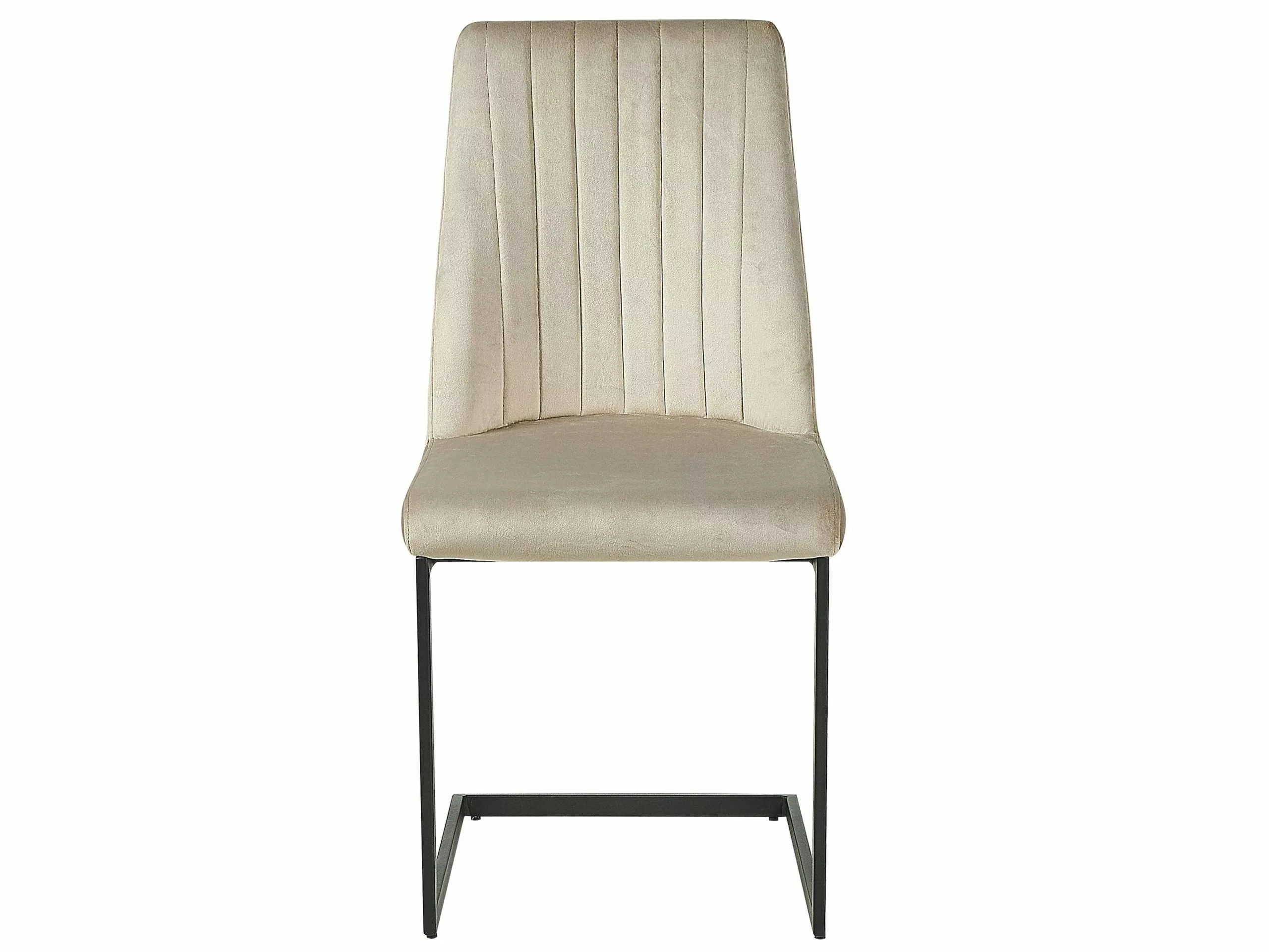 Beliani Eetkamerstoel Set Van 2 Fluweel Taupe LAVONIA 5 Beliani Eetkamerstoel Set Van 2 Fluweel Taupe LAVONIA - Afbeelding 3