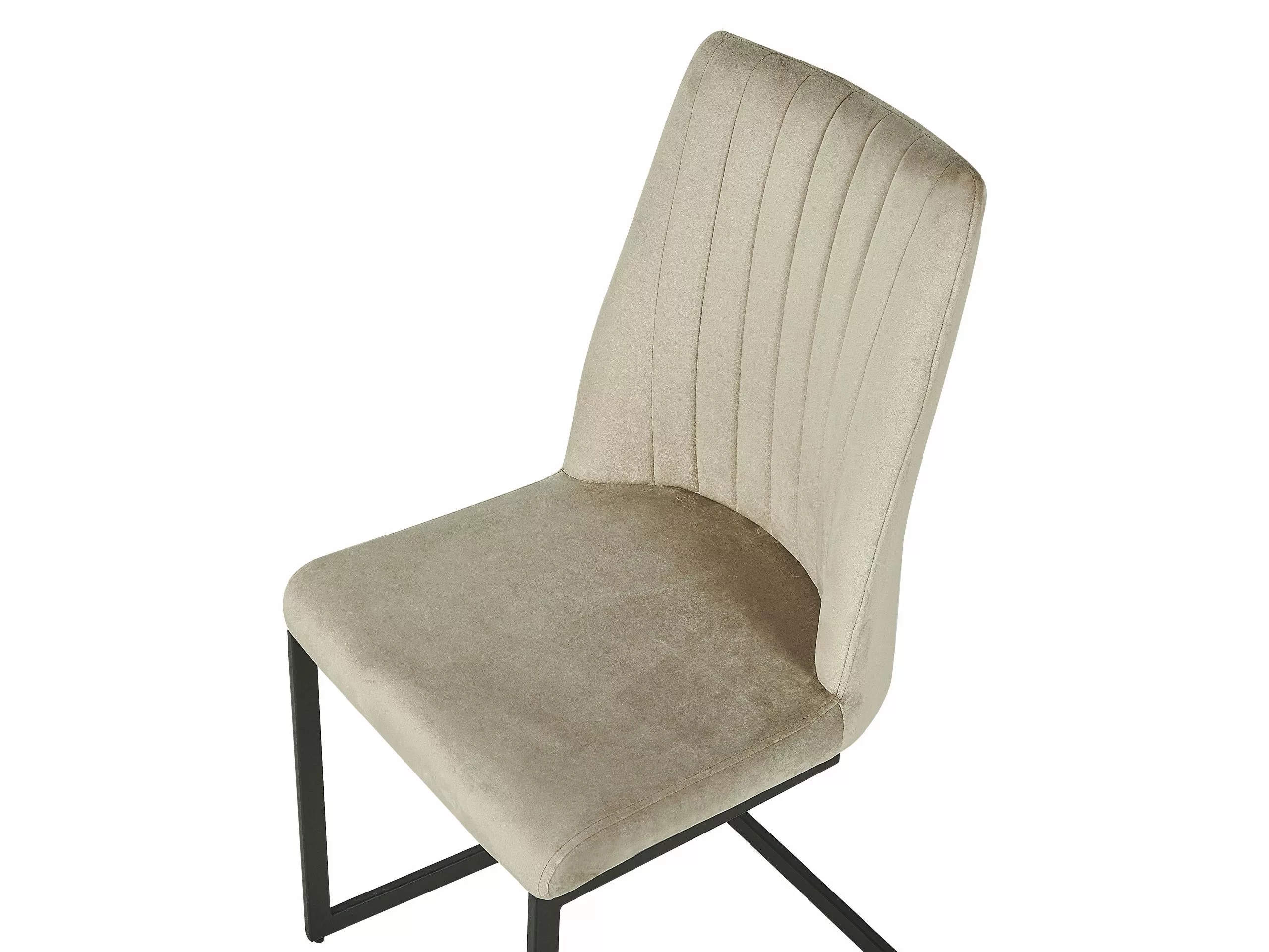 Beliani Eetkamerstoel Set Van 2 Fluweel Taupe LAVONIA 8 Beliani Eetkamerstoel Set Van 2 Fluweel Taupe LAVONIA - Afbeelding 6